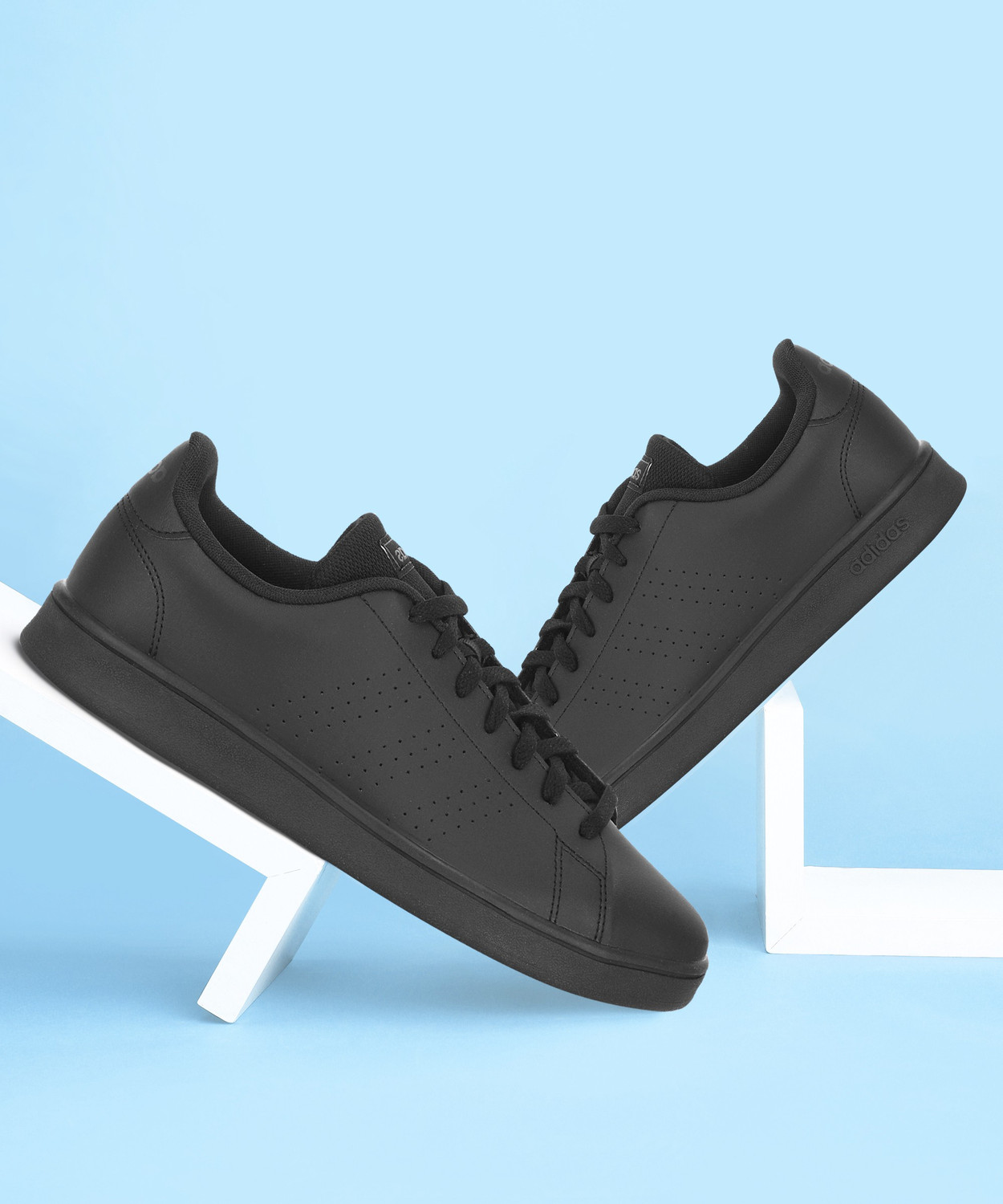 Adidas advantage black shoes hot sale