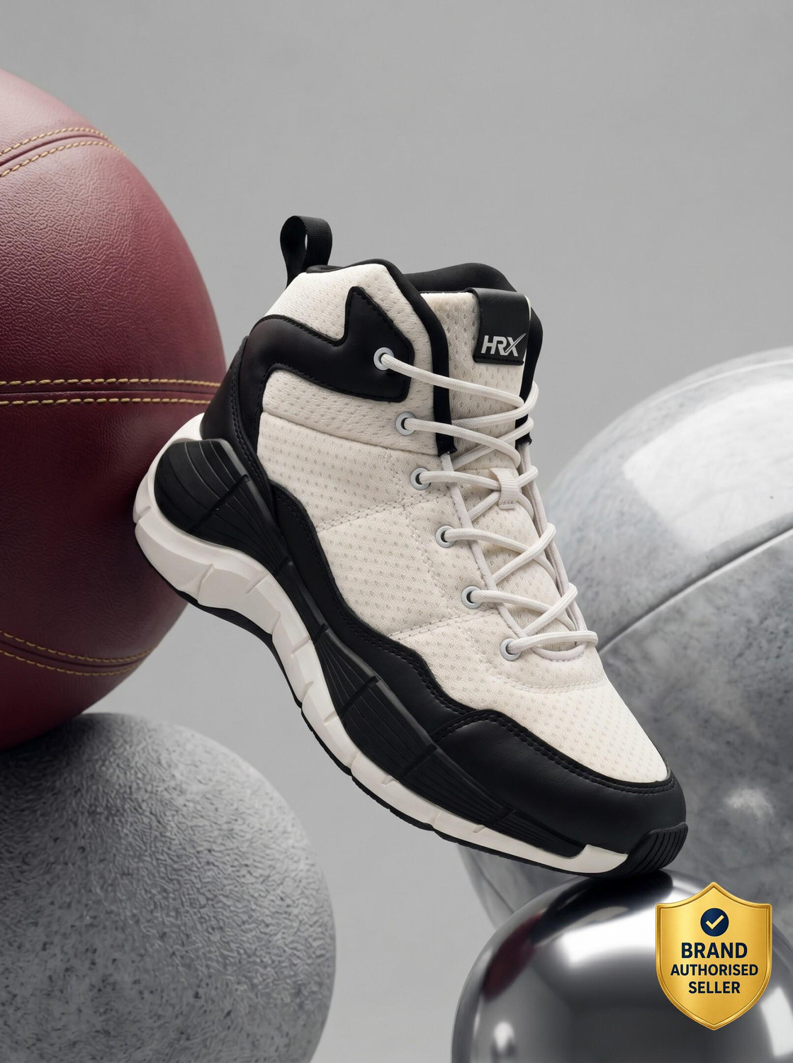 Image of HRX by Hrithik Roshan HRX-064 10 Basketball Shoes For Men (Black , 9)