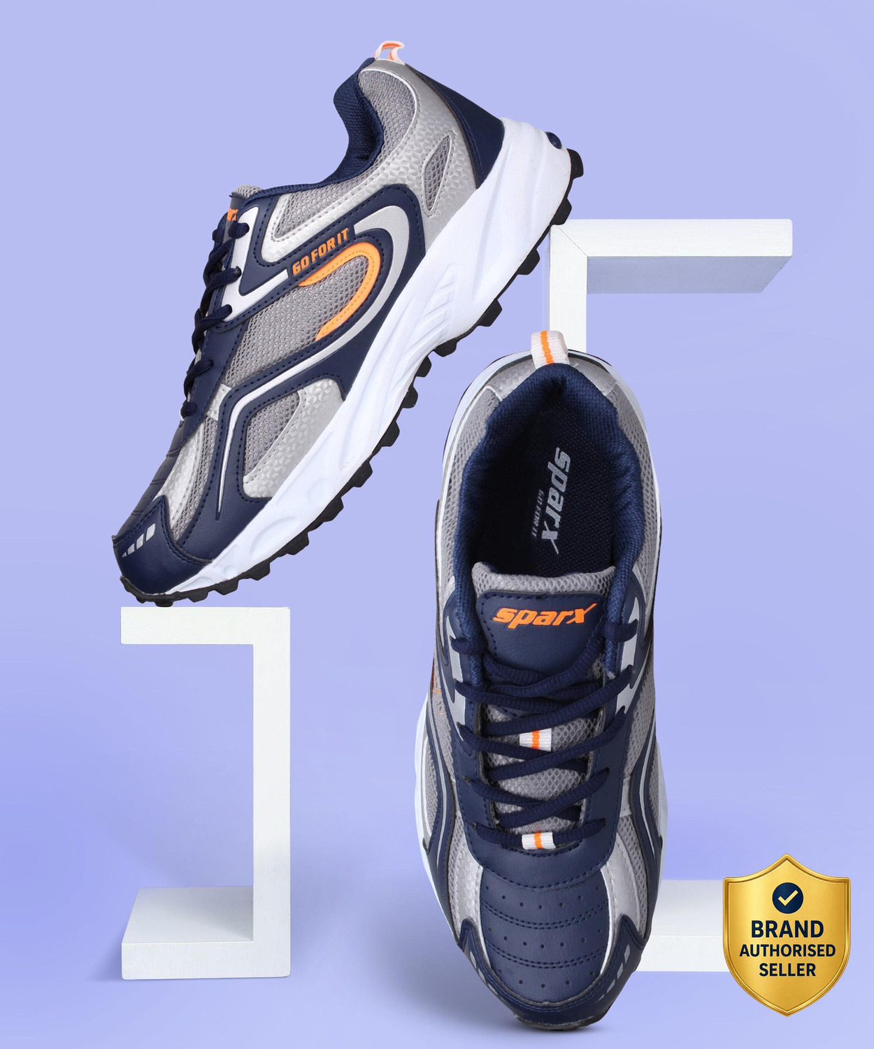 SM-171 Running Shoes For Men  (Navy, Orange)