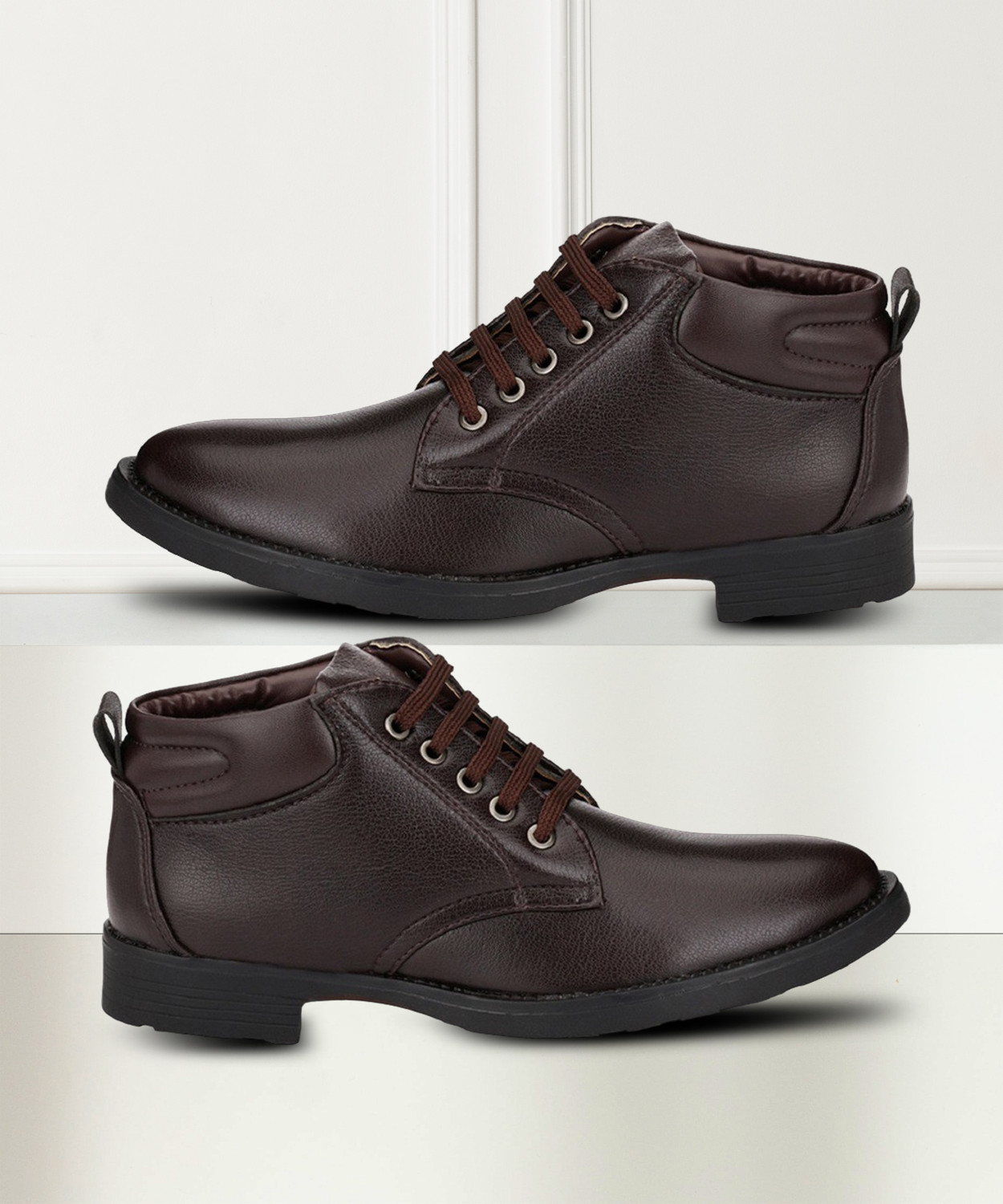 Image of Vellinto MILET Casual Boots For Men ll Synthetic Leather Boots Casuals For Men Boots For Men (Brown , 6)