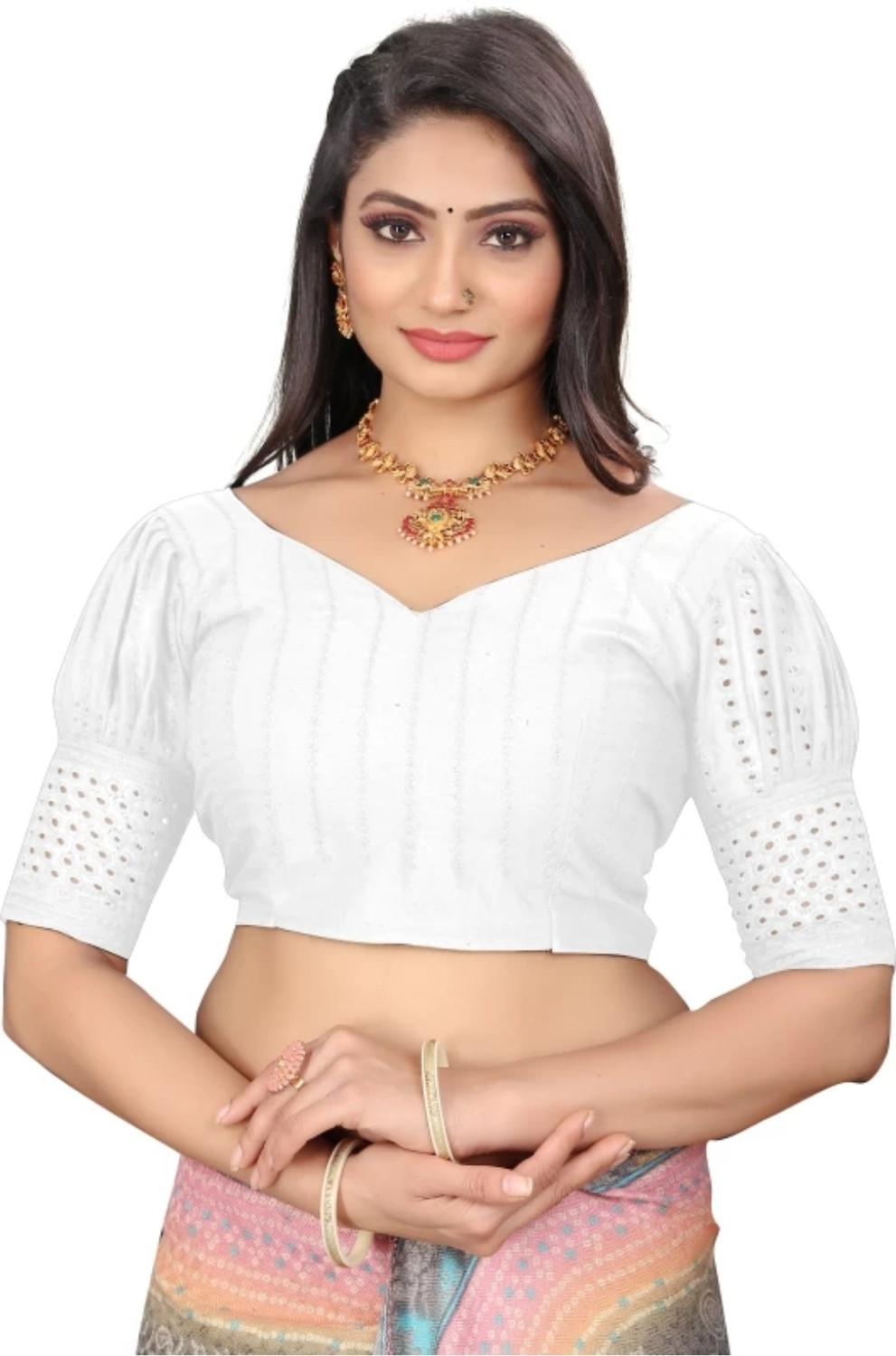 Image of TRIDHA ENTERPRISE V-Neck Women Blouse