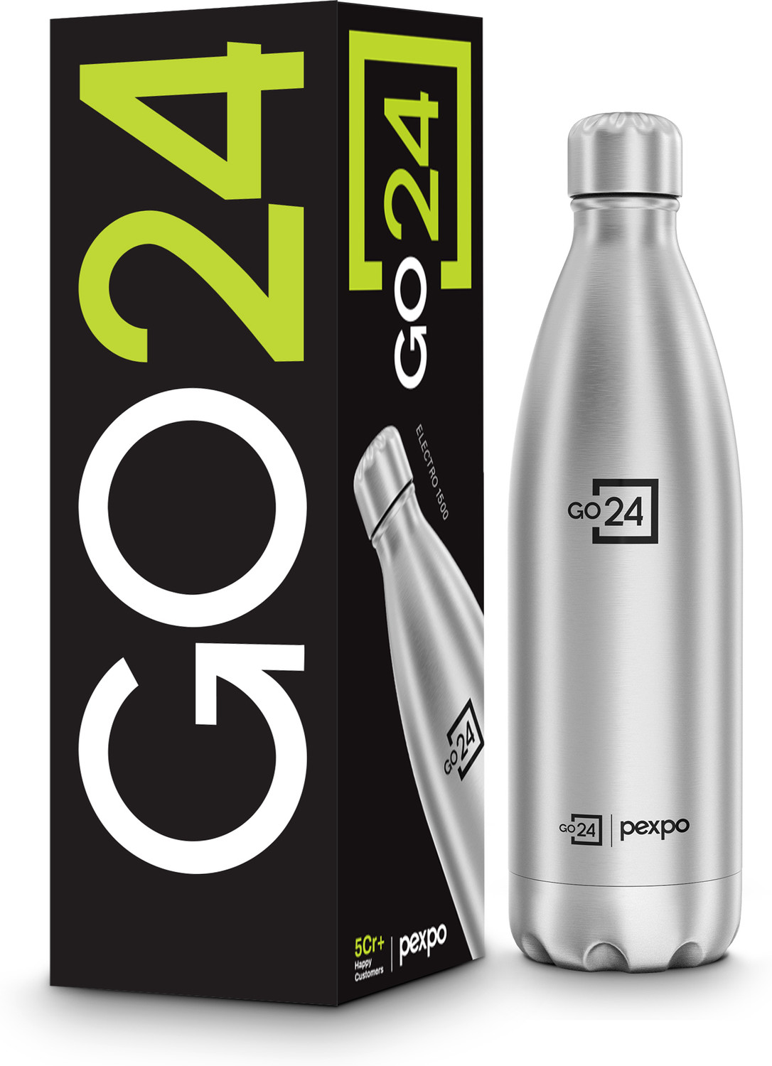 pexpo Electro 1500 ML Tri-ply Vacuum Insulated Steel Bottle 1500 ml Flask  (Pack of 1, Silver, Steel)