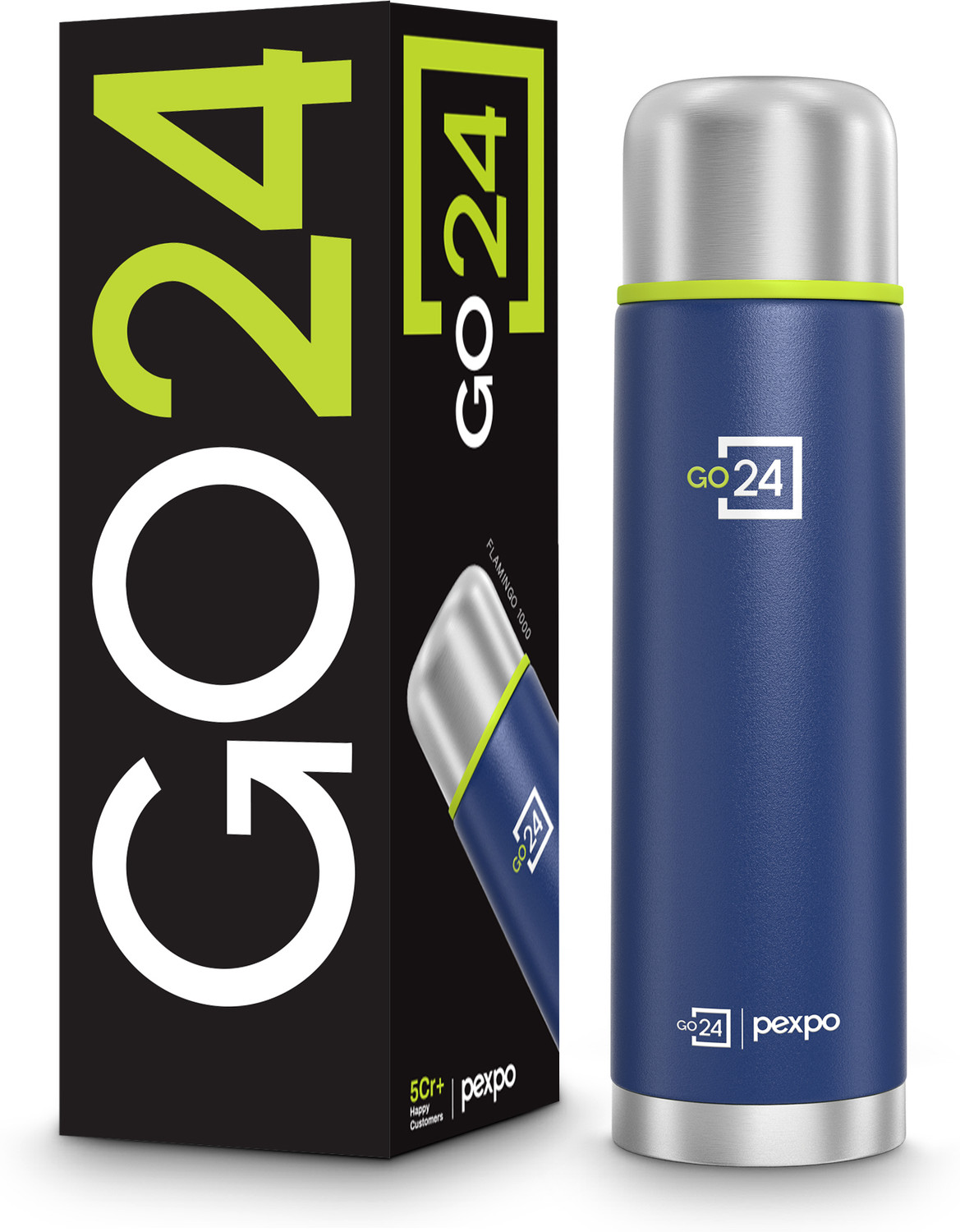 pexpo 1000ml Thermosteel Water Bottle, 24 Hrs Hot and Cold Vacuum Insu