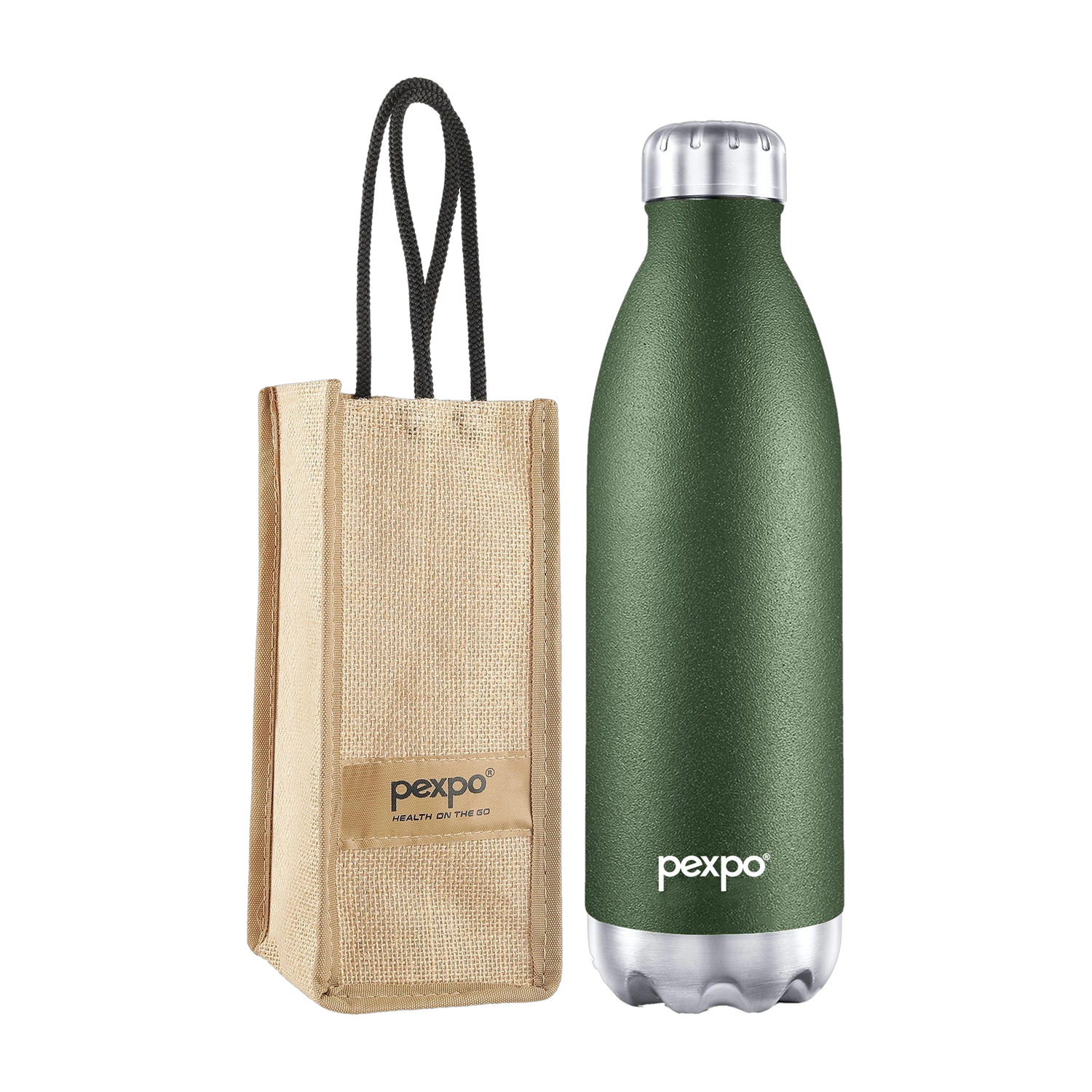 pexpo 1800ml, 24 Hrs Hot & Cold Water Bottle with Jute-bag Vacuum Insulated Electro 1800 ml Flask