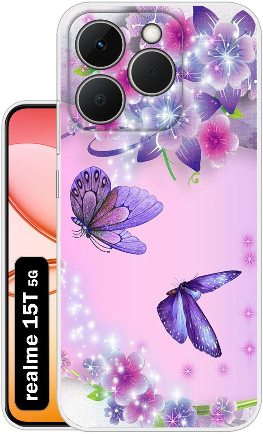 Image of Luxecase Back Cover for realme 15T 5G (Pink, Flexible, Silicon, Pack of: 1)