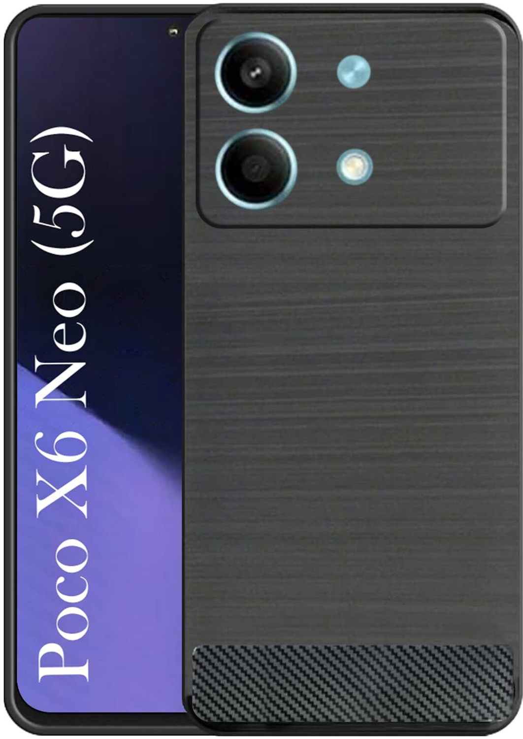 Image of MatteSmoke Back Cover for Poco X6 Neo 5G (Black, 3D Case, Rubber, Pack of: 1)