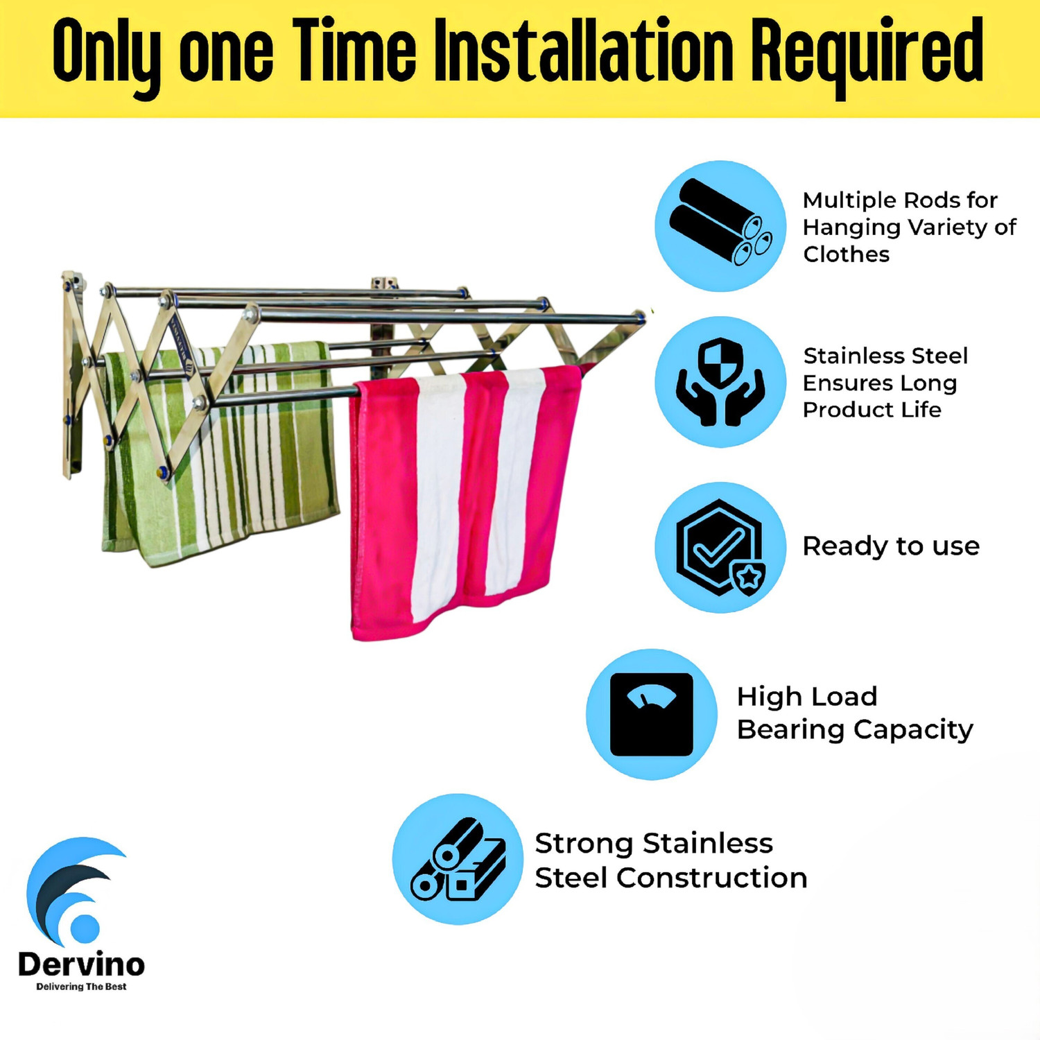 Image of doodad Steel Wall Cloth Dryer Stand CDS-MSWM4T (4 Tier)