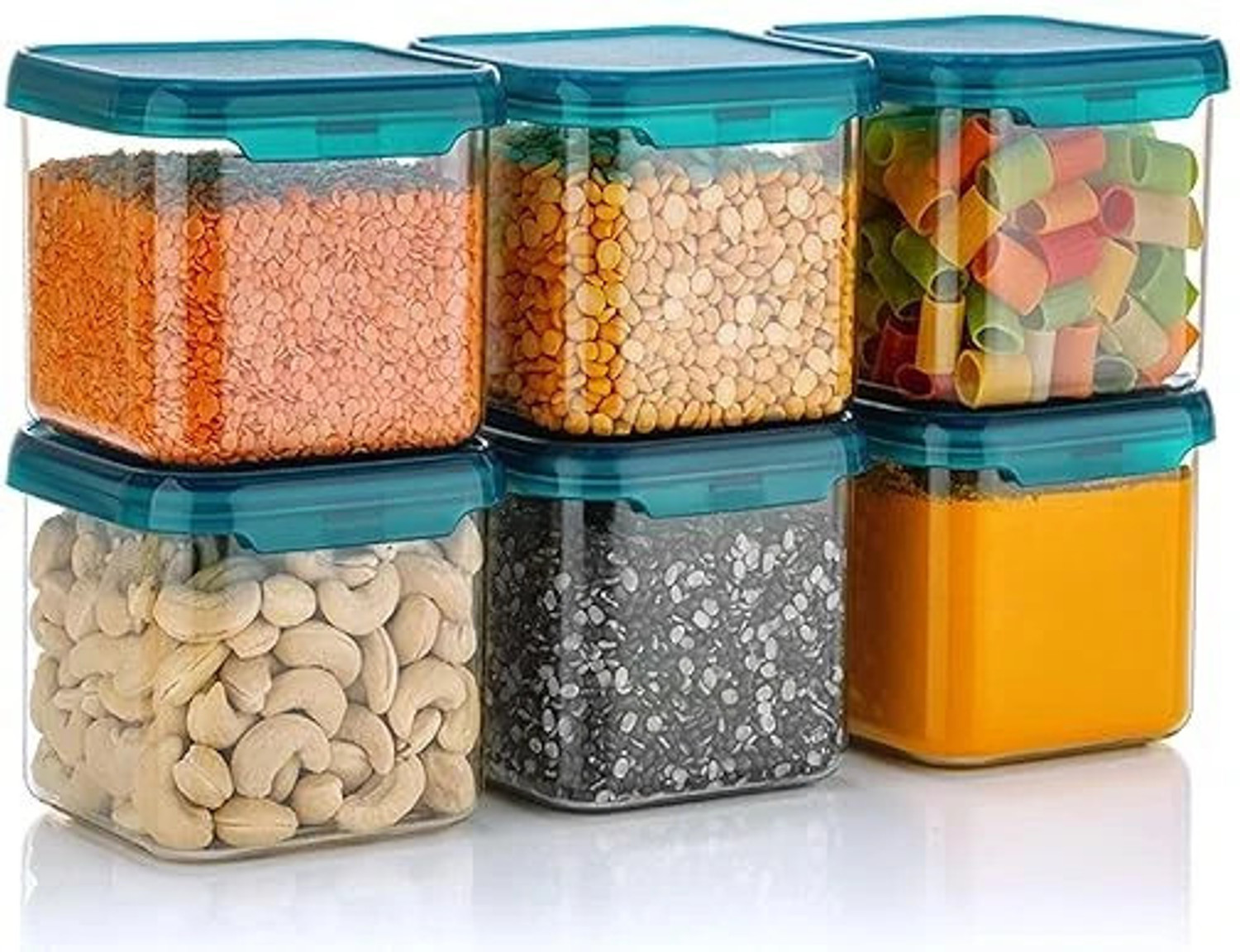 Image of SEQUENCE Stainless Steel Grocery Container - 500 ml (Pack of 12, Blue)