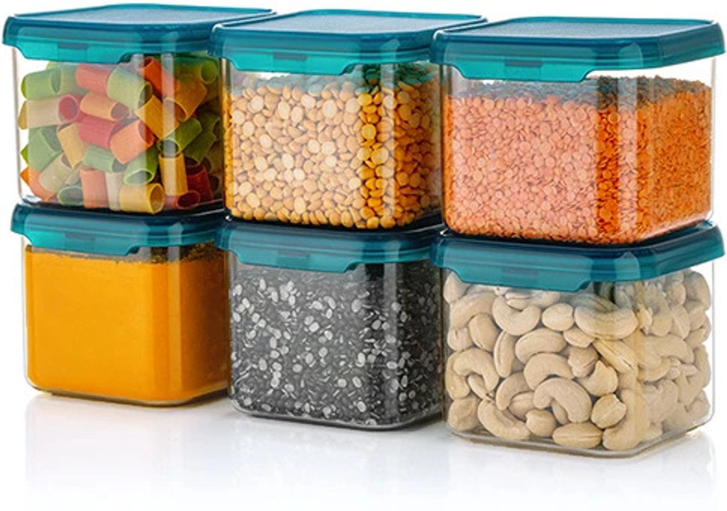 Image of SEQUENCE Stainless Steel Grocery Container - 500 ml (Pack of 12, Blue)