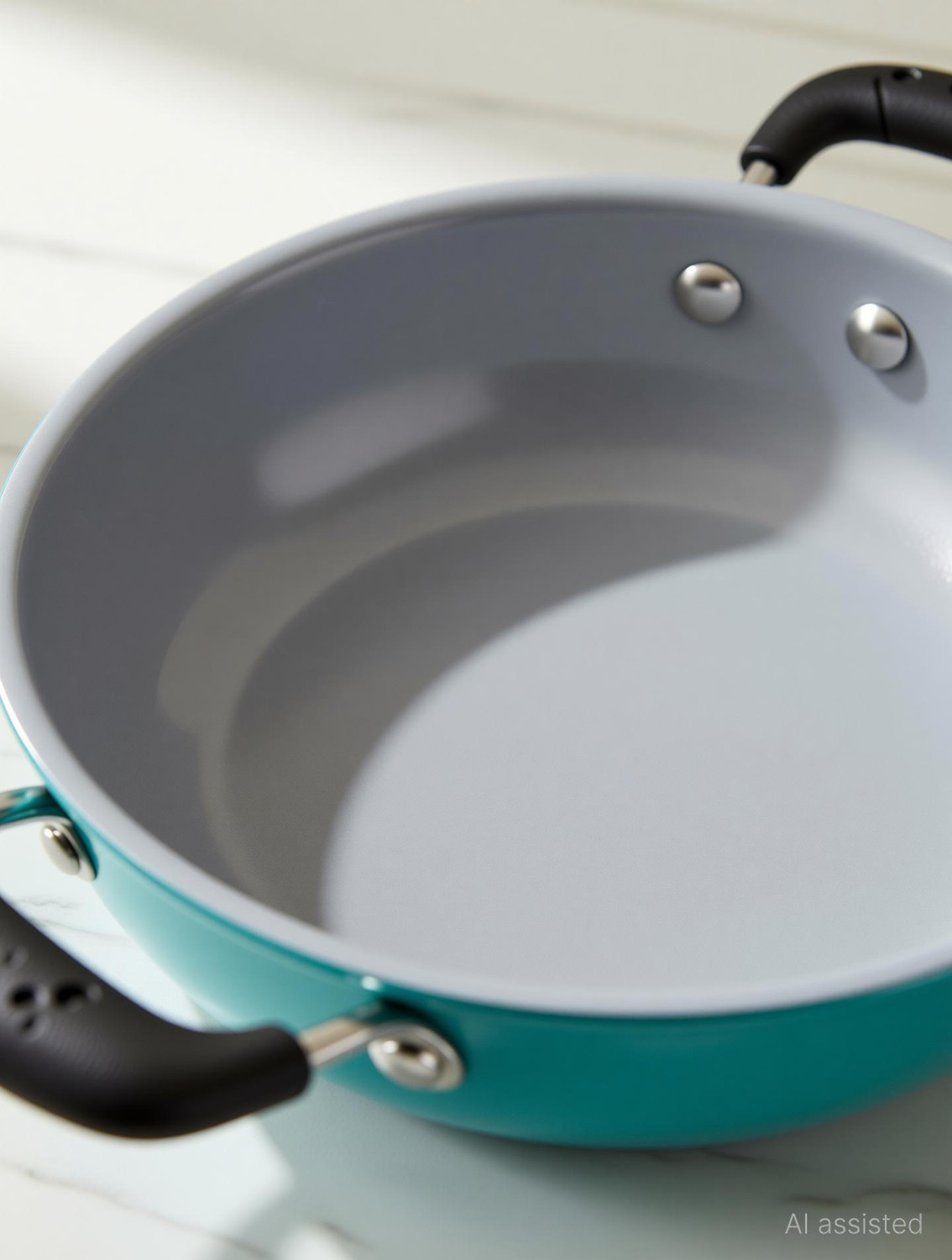 Image of Rk Premium Mini Kadai, Saucepan & Fry Pan PFOA-Free & Stay-Cool Induction Friendly Non-Stick Coated Cookware Set (Iron, 3 - Piece)