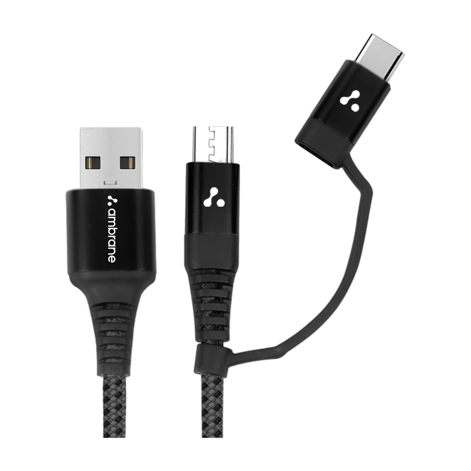 Ambrane ABDC-10 1.5 m USB Type C Cable  (Compatible with Smartphone, Black, One Cable)