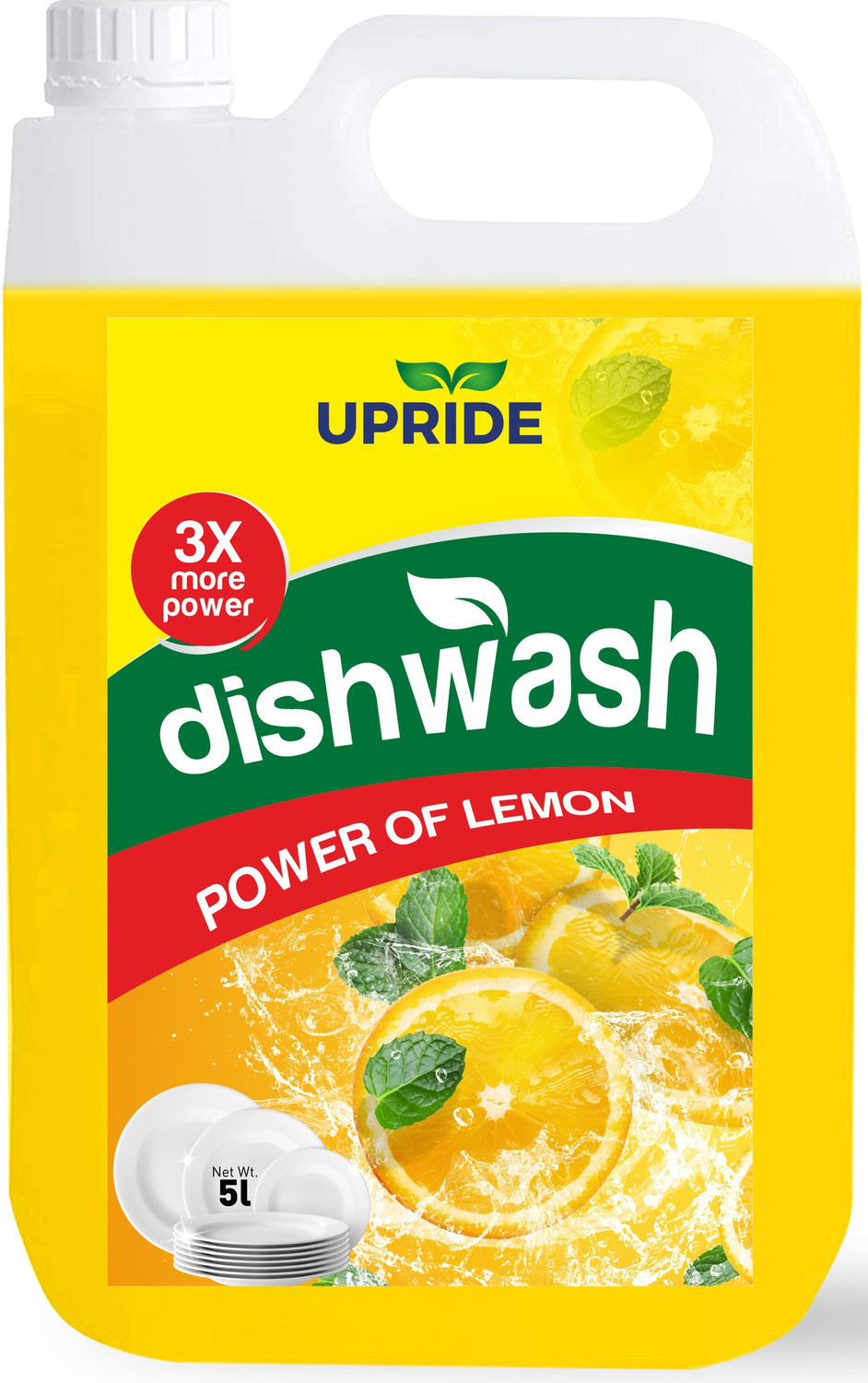 Image of Mistriel Dish Wash Liquid 5L | 5X More Effective Grease Cleaner |Suitable for Kitchenware Dish Cleaning Gel (LEMON, 5 L)