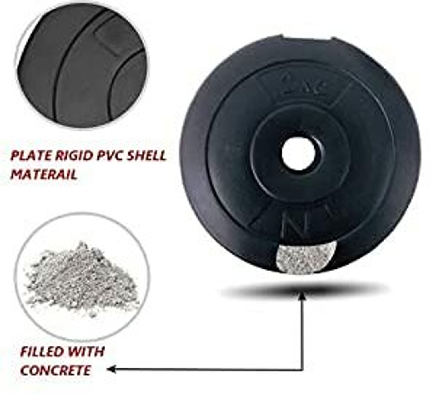 Image of Tucker Home Gym Combo (3KG 4 PVC Plates + Rod + Gym Gloves) Fixed Weight Dumbbell