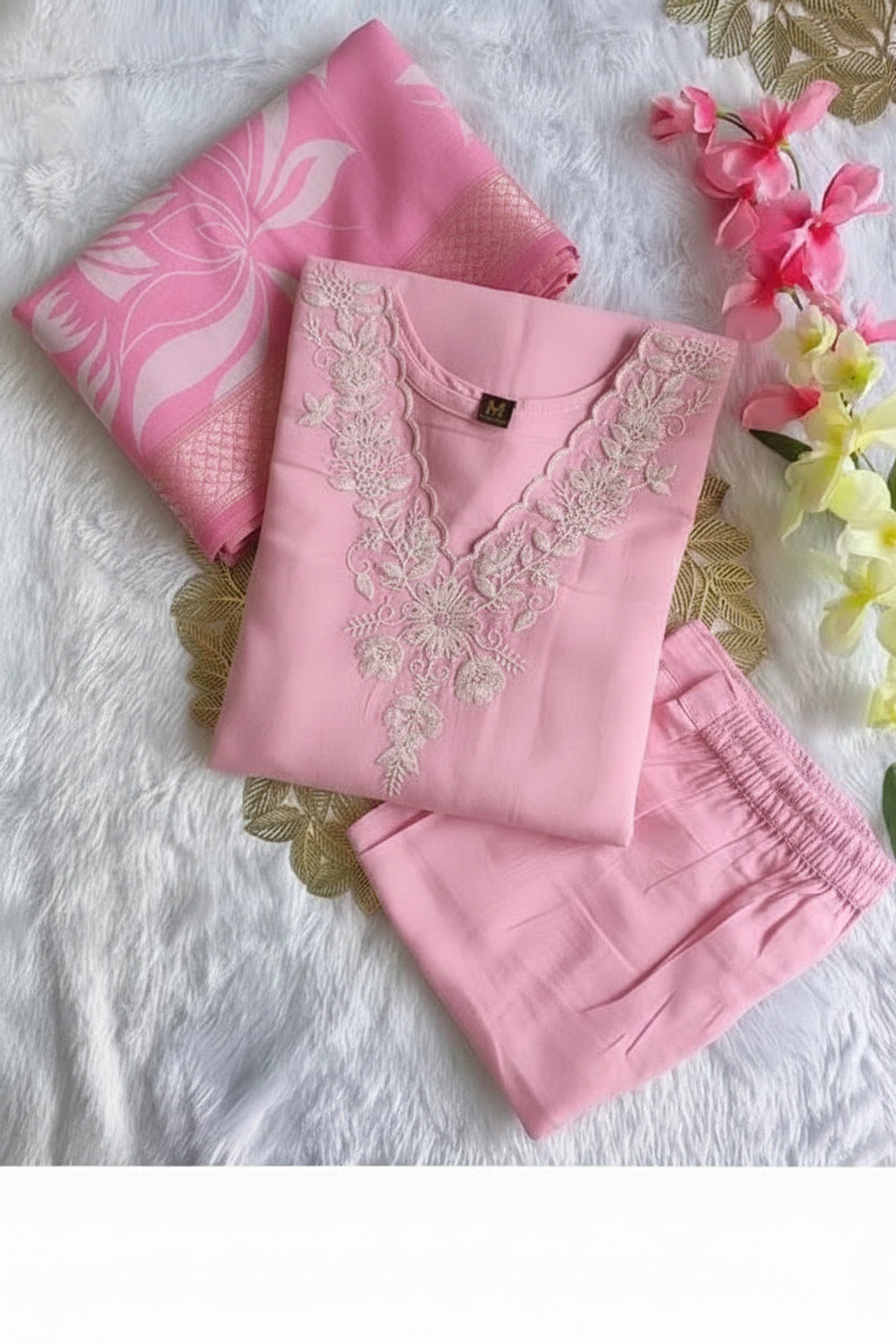 Image of HB Fashion Self Design, Printed, Embroidered Kurta, Trouser /Pant & Dupatta Set