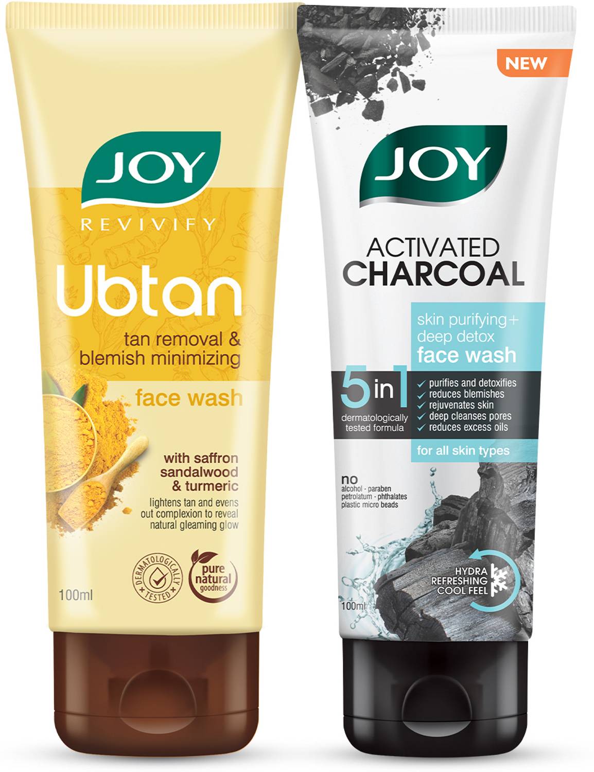 Ubtan Tan Removal & Charcoal Face Pack of 2 · 100 ml (200 ml total) - Image 1