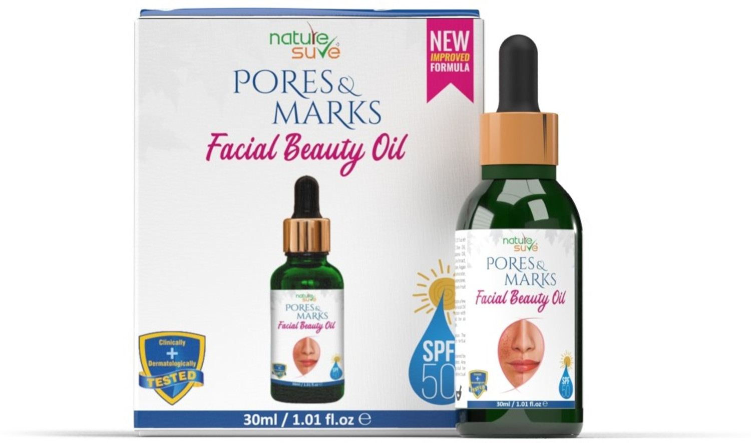 Nature Sure Pores and Marks Premium Facial Oil for Skin Pores & Marks - 1 Pack (30ml)