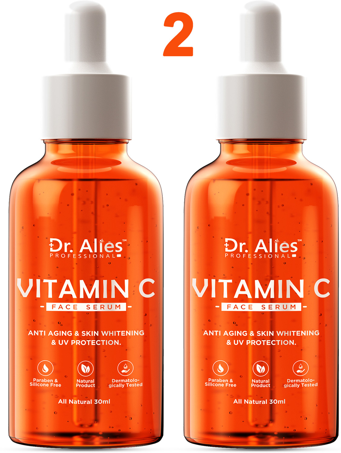 Image of Dr. Alies Professional Vitamin C Face Serum - Skin Brightening, Anti-Aging Face Serum (Pack of 2)