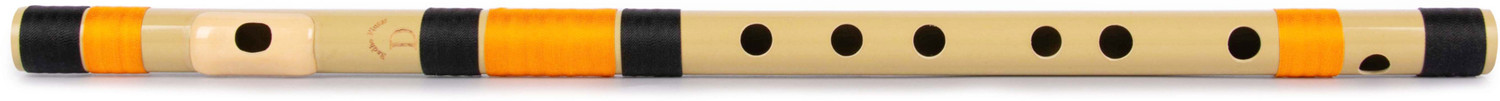 Image of Radhe Flutes C Natural Right Hand With Velvet Cover PVC Black & Yellow PVC Flute (53 cm)