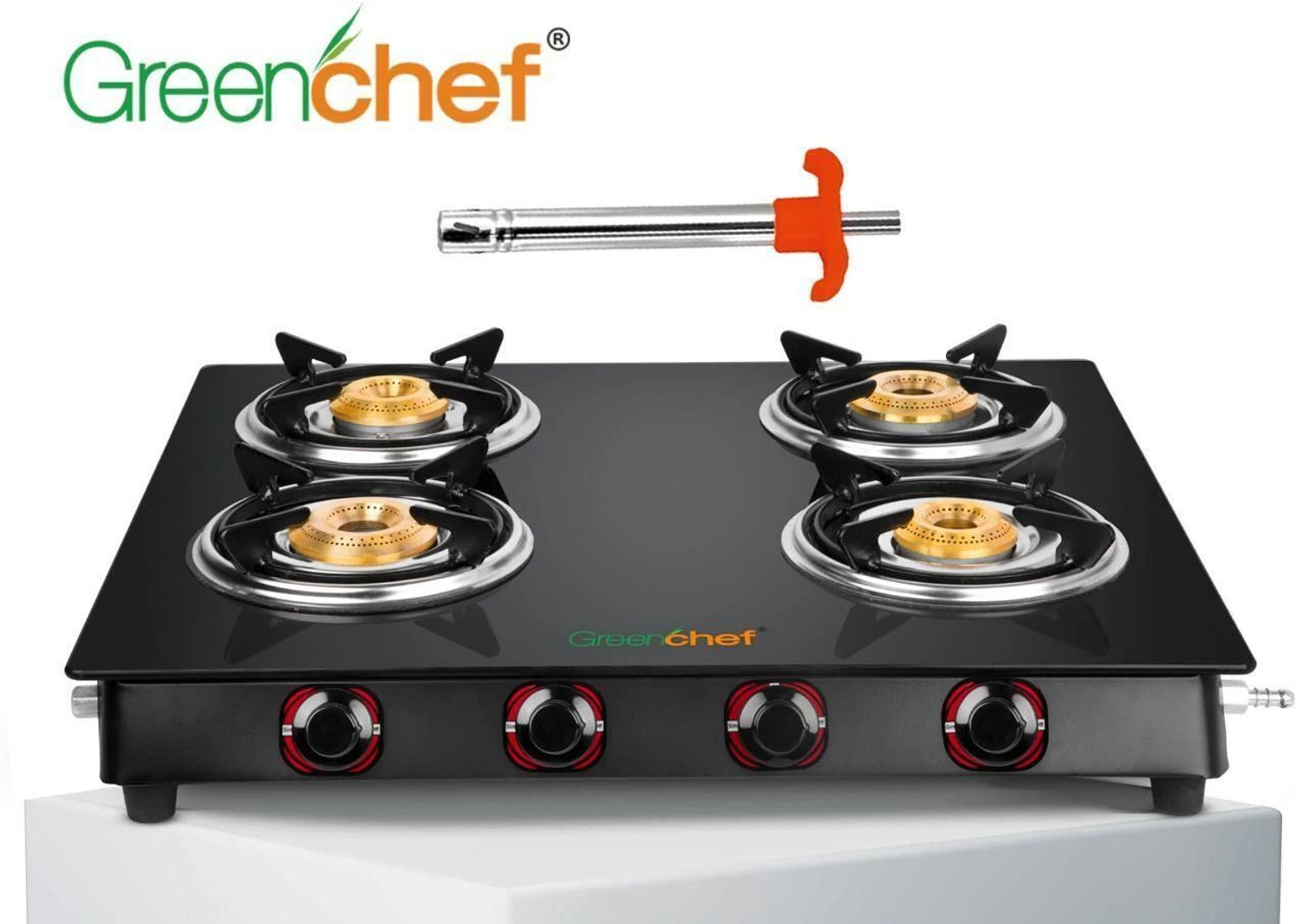 Greenchef Ebony Glass Manual Gas Stove
