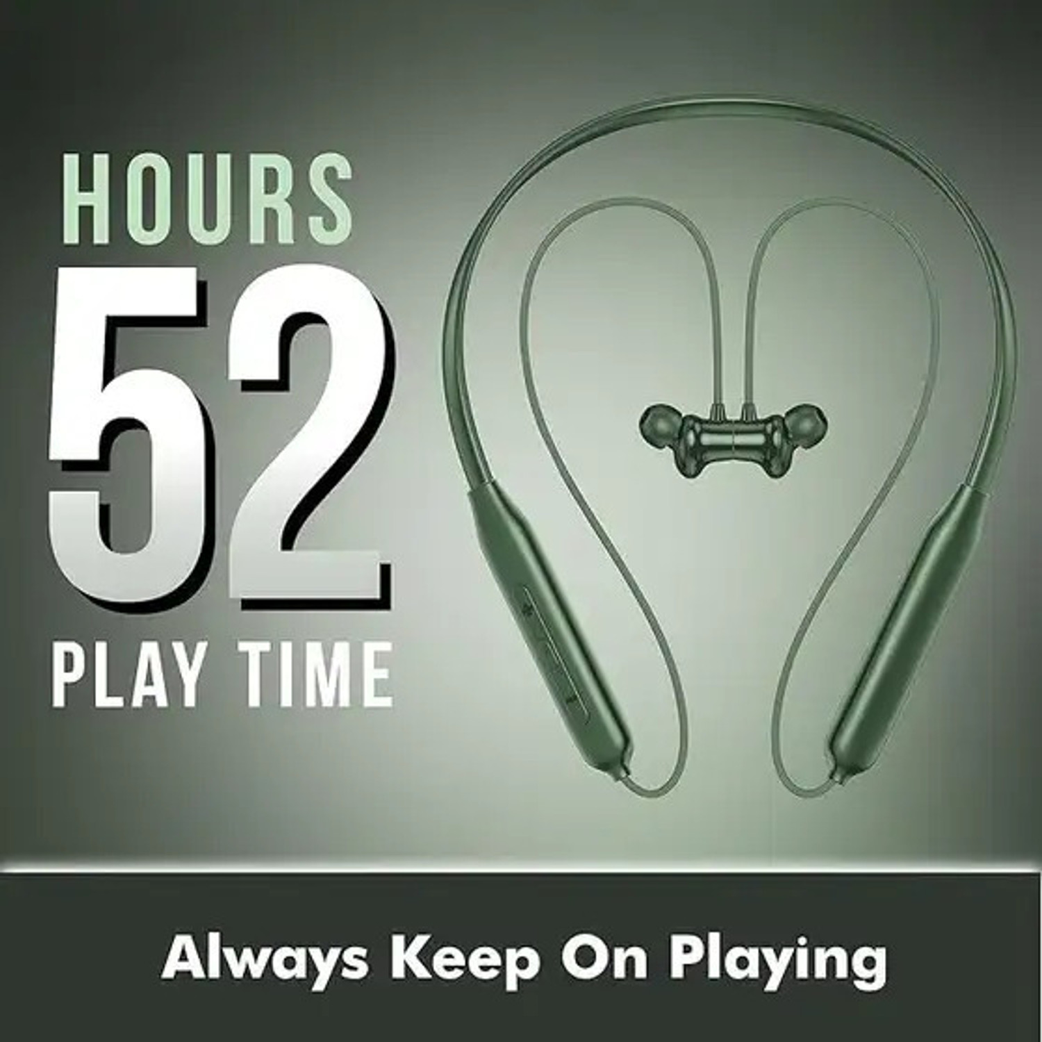 Image of MasterGogo Bullets Wireless M2-MAGNETIC POWER OFF /ON 52Hr Playtime Headphone Neckband Bluetooth Headset (Green, On the Ear)
