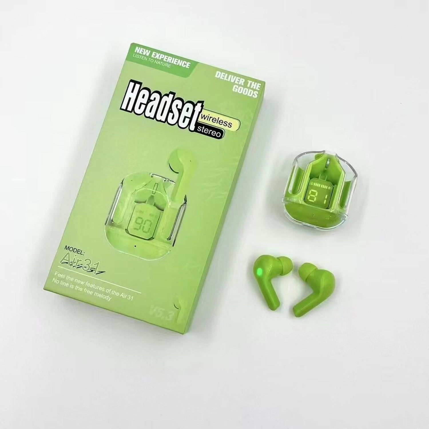 Image of Lynacz Original Compatible with Buds 4 TWS Earphones | 3D Audio, Dual Driver Bass Bluetooth Headset (AI ENC Calls, 45 Hours Backup, Fast Charge, Gaming Low Latency - (Green), In the Ear)