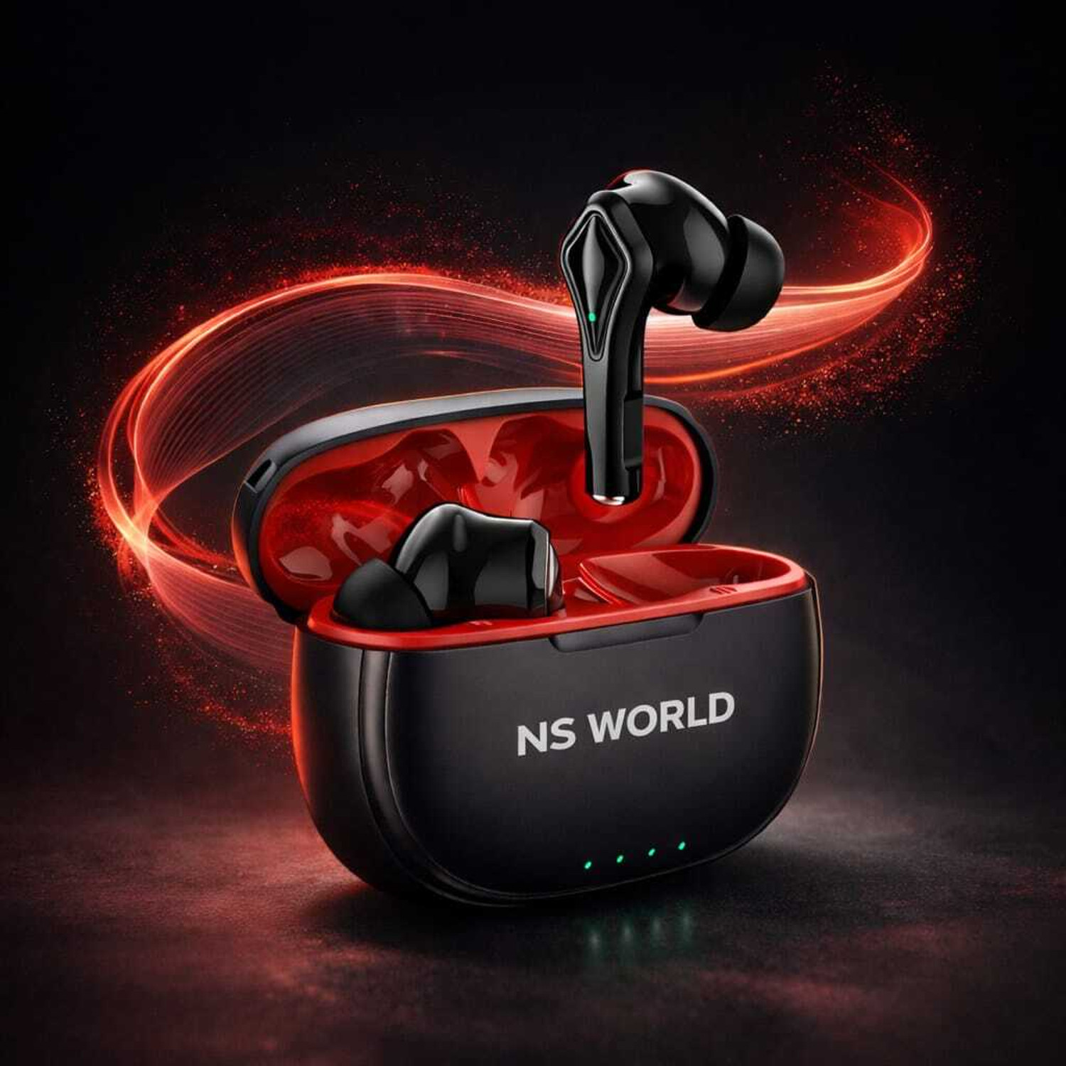 Image of Fitpro X ATOM Premium TWS Earbuds - HD Audio & Portable Charging Case Bluetooth Headset (Red, True Wireless)