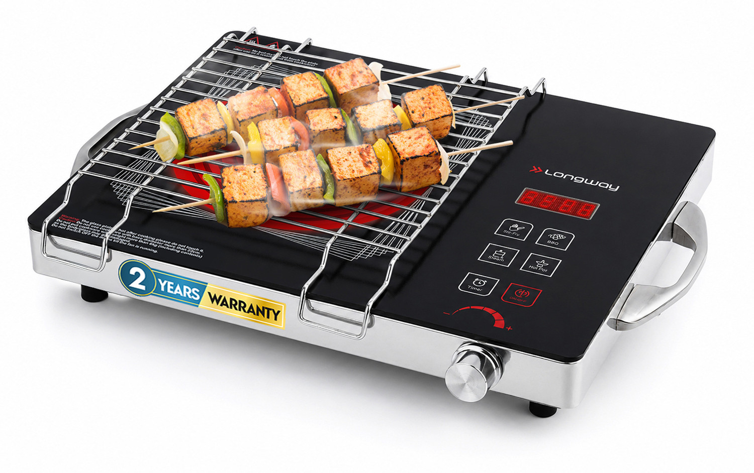Longway Infralite Pro ICT 2200 W Infrared Cooktop with Free Stainless Steel Grill Induction Cooktop