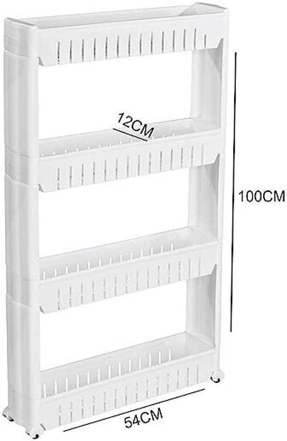 Image of BRANTOX 4 Tier Slim Multipurpose Storage Rack Trolley Plastic Storage Rack For Kitchen Plastic Kitchen Trolley (DIY(Do-It-Yourself))