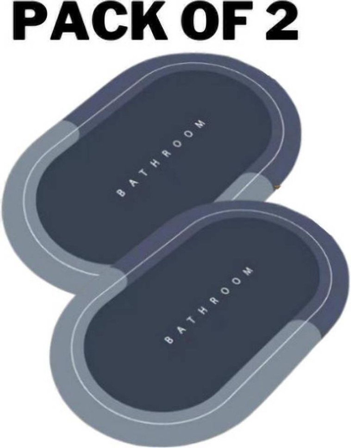 Image of HomeStore-YEP Microfiber Door Mat (Dark Grey, Pack of 2, Medium)