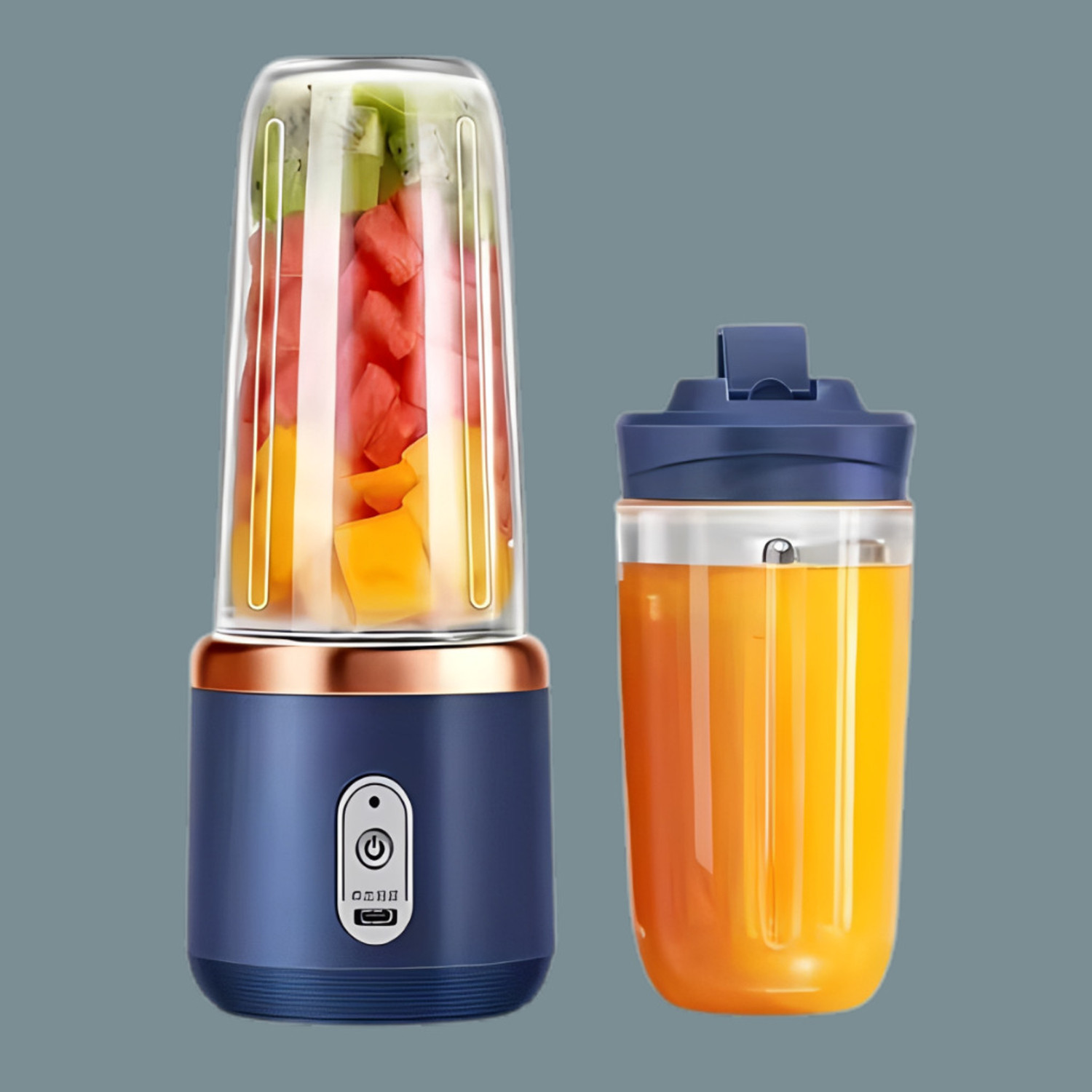 Image of Prabhaglobal Mixer Juicer Jar Hend Blender 180 W Juicer Mixer Grinder (Portable USB Juicer Blue | 2 Jars | Multicolor)