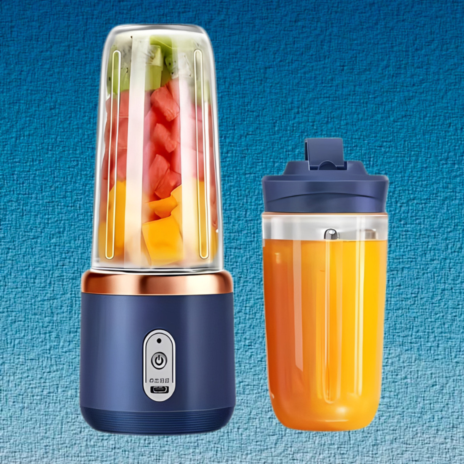Image of Prabhaglobal Mixer Juicer Jar Hend Blender 180 W Juicer Mixer Grinder (Portable USB Juicer Blue | 2 Jars | Multicolor)