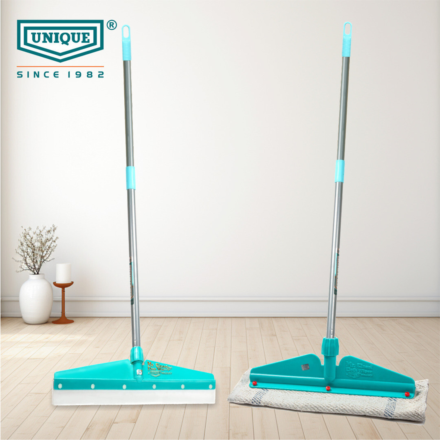 Image of UNIQUE broom with dustpan| long dust pan handle /Sweepy Bathroom wiper for home cleaning Floor Wiper (Multicolor)
