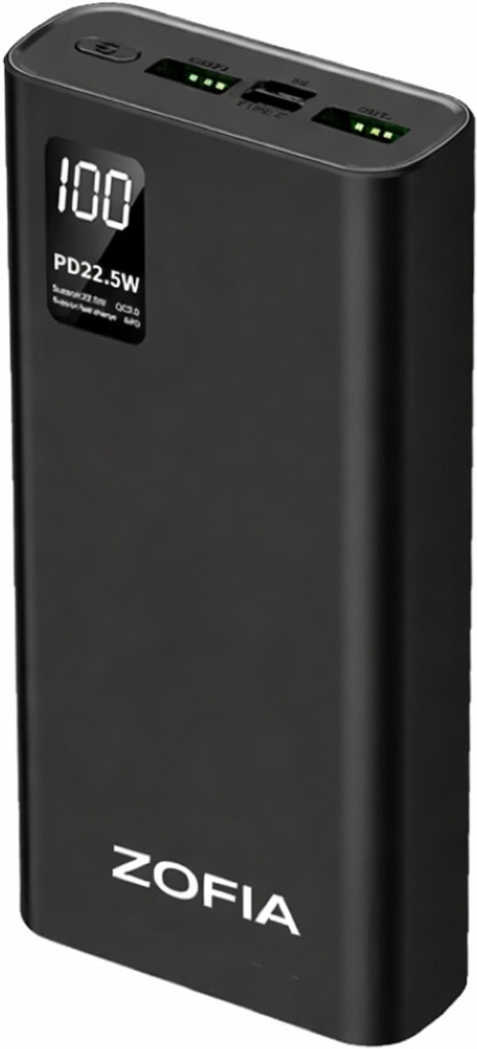 Image of Iqoniqe 25000 mAh 22.5 W Compact Pocket Size Power Bank (Black, Lithium Polymer, Quick Charge 4.0, Power Delivery 3.0, Fast Charging for Mobile, Earbuds, Smartband, Smartwatch, Trimmer, Speaker)