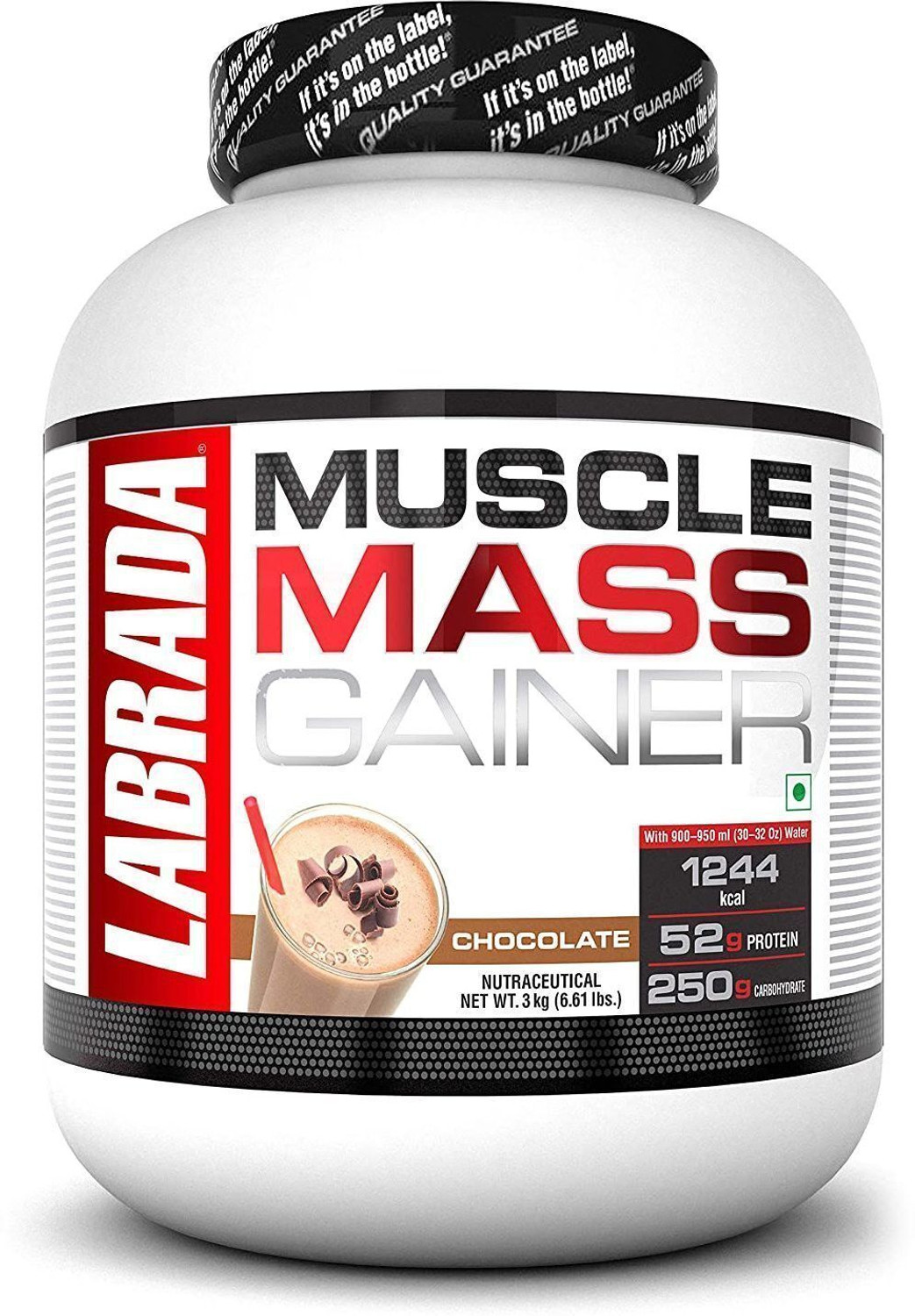 Labrada Muscle Mass Gainer Weight Gainers/Mass Gainers  (3 kg, Chocolate)