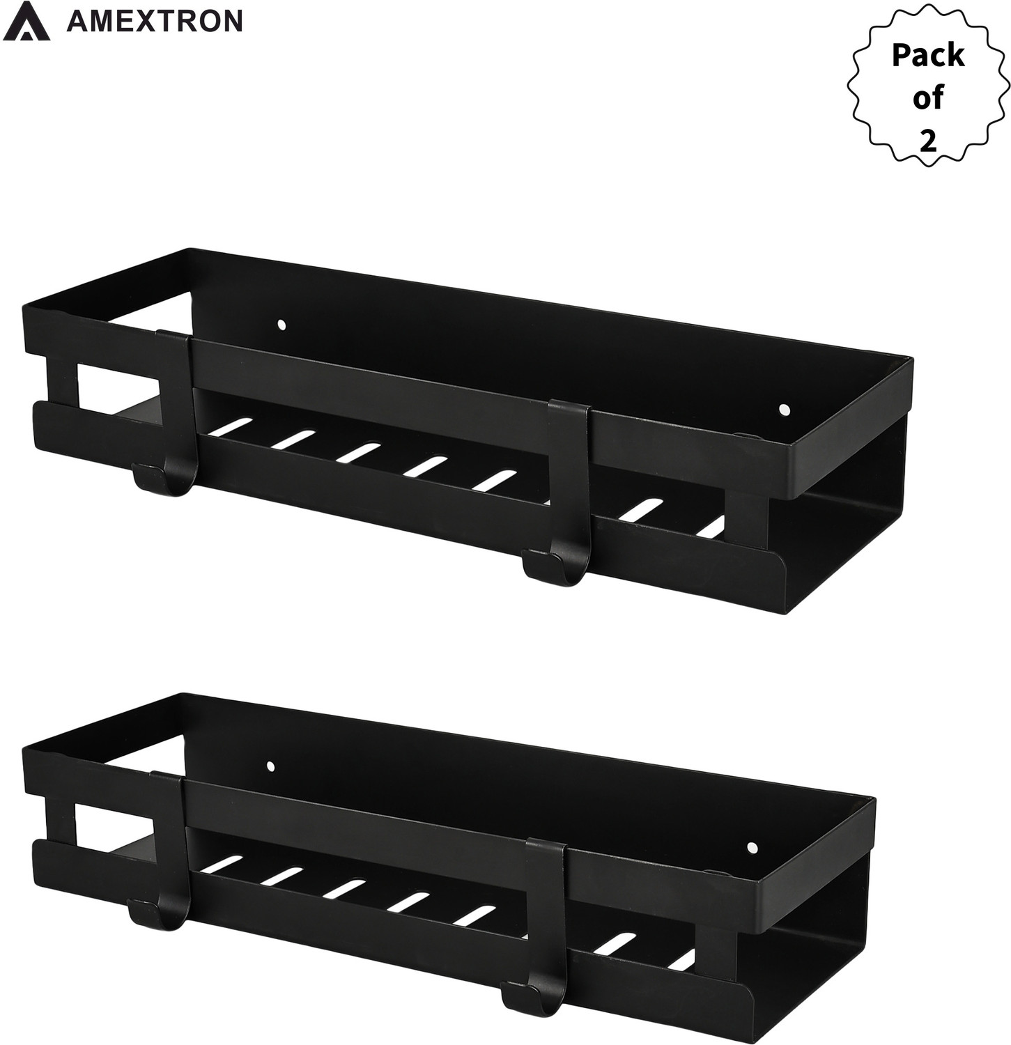 Image of Smartslide 3 in 1 Multipurpose Bathroom Shelf /Towel Bar /Towel Hanger /Tumbler Holder Iron Wall Shelf (Number of Shelves - 1, Brown)