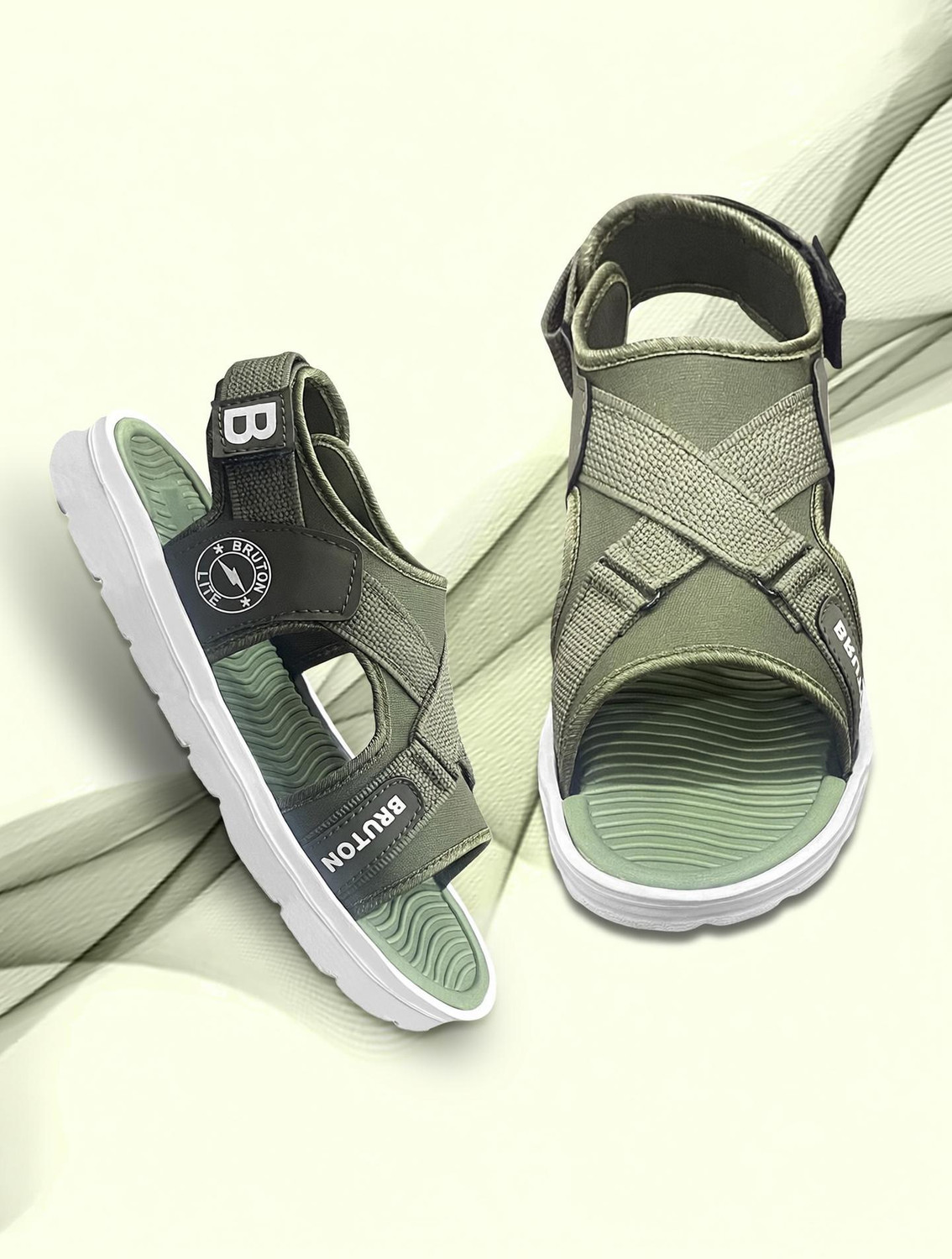 Image of Action Plus Men ONTM-01 Sports Sandal (Beige, Olive , 7)