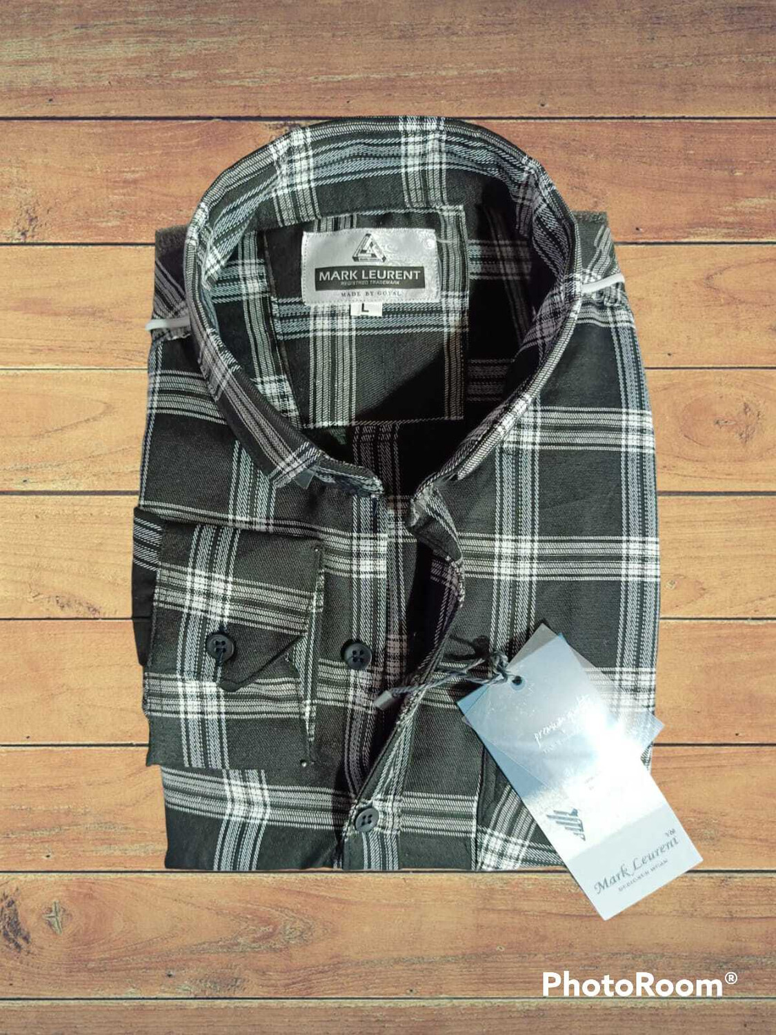 Image of Mark Leurent Men Checkered Casual Black, White Shirt