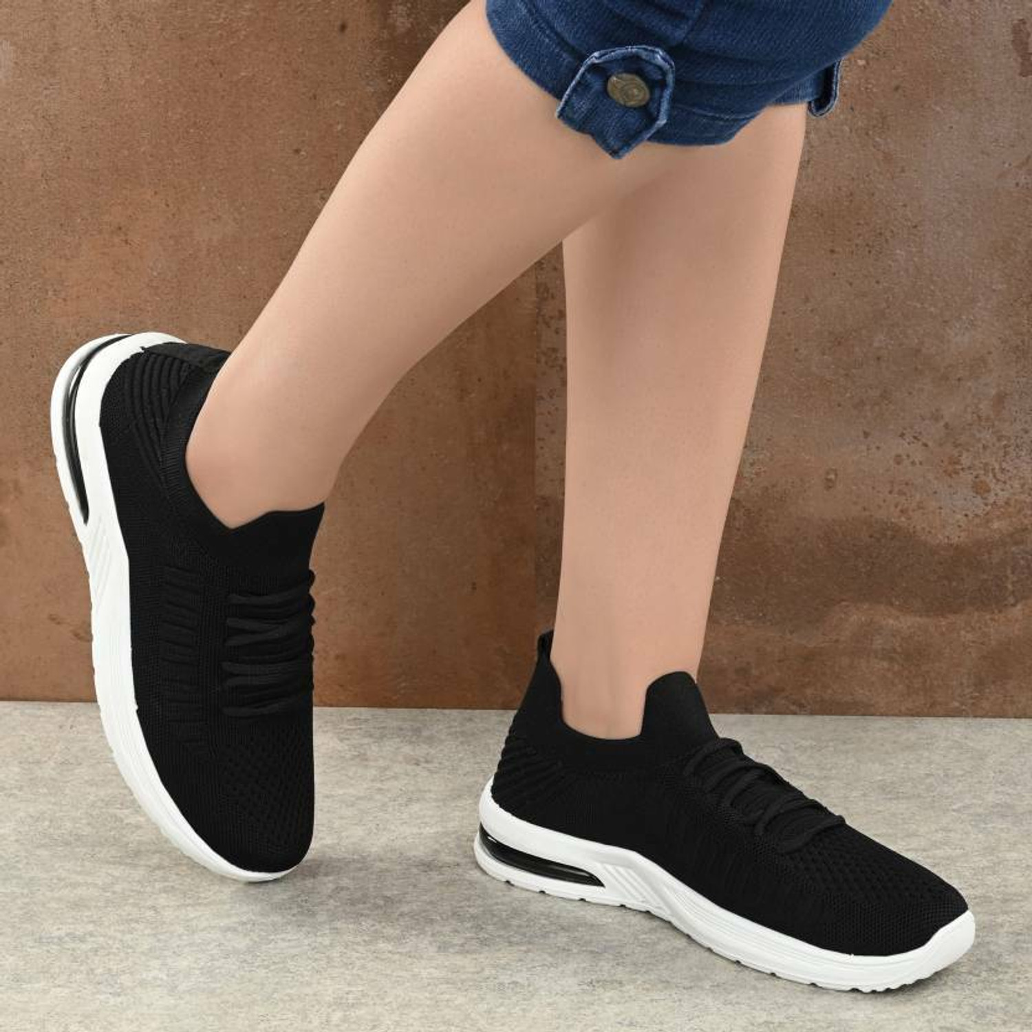 Image of Deals4you Sneakers For Women (White, Black , 3)