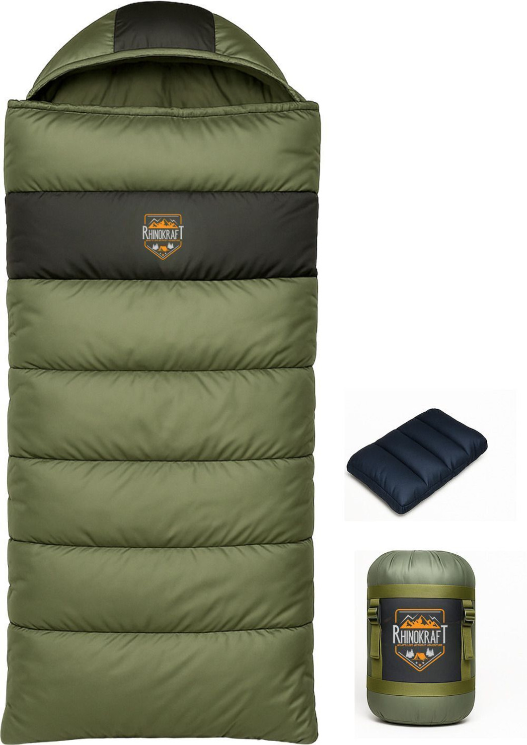 RHINOKraft Ultra Light 0° Olive Sleeping Bag – 1281₹