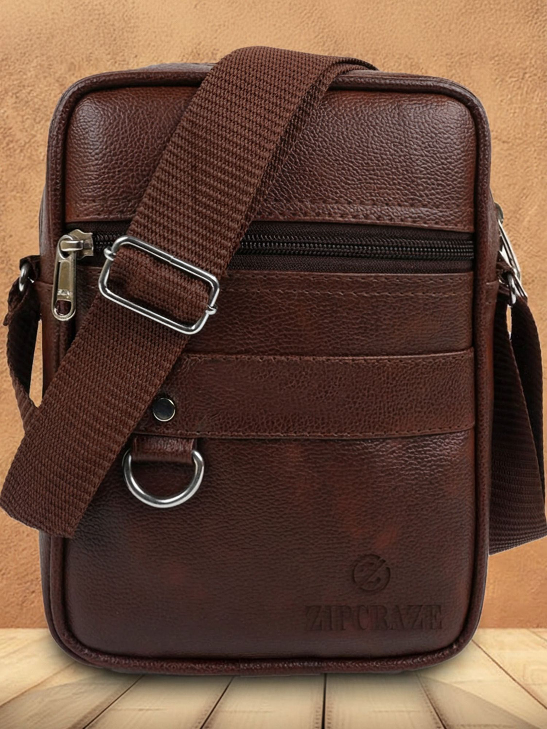 ZipCraze Brown Sling Bag Stylish Cross Body Sling bag for Office, Cash