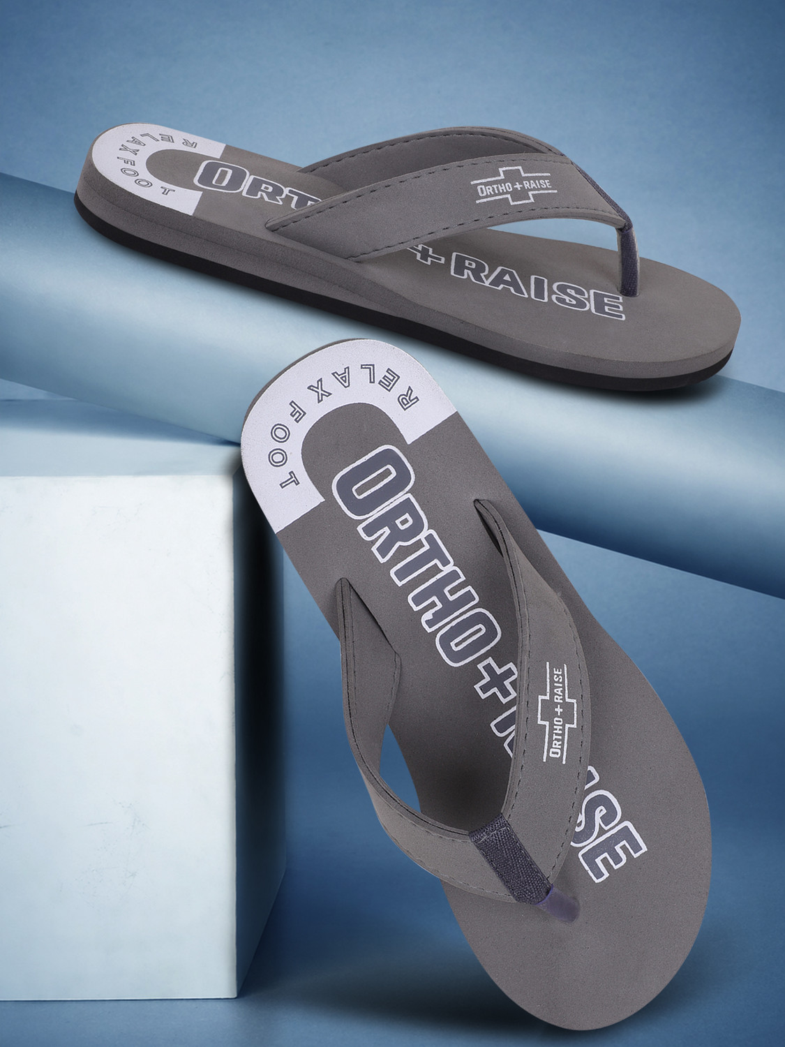 Image of ORTHORAISE Men Flip Flops (Grey , 8)