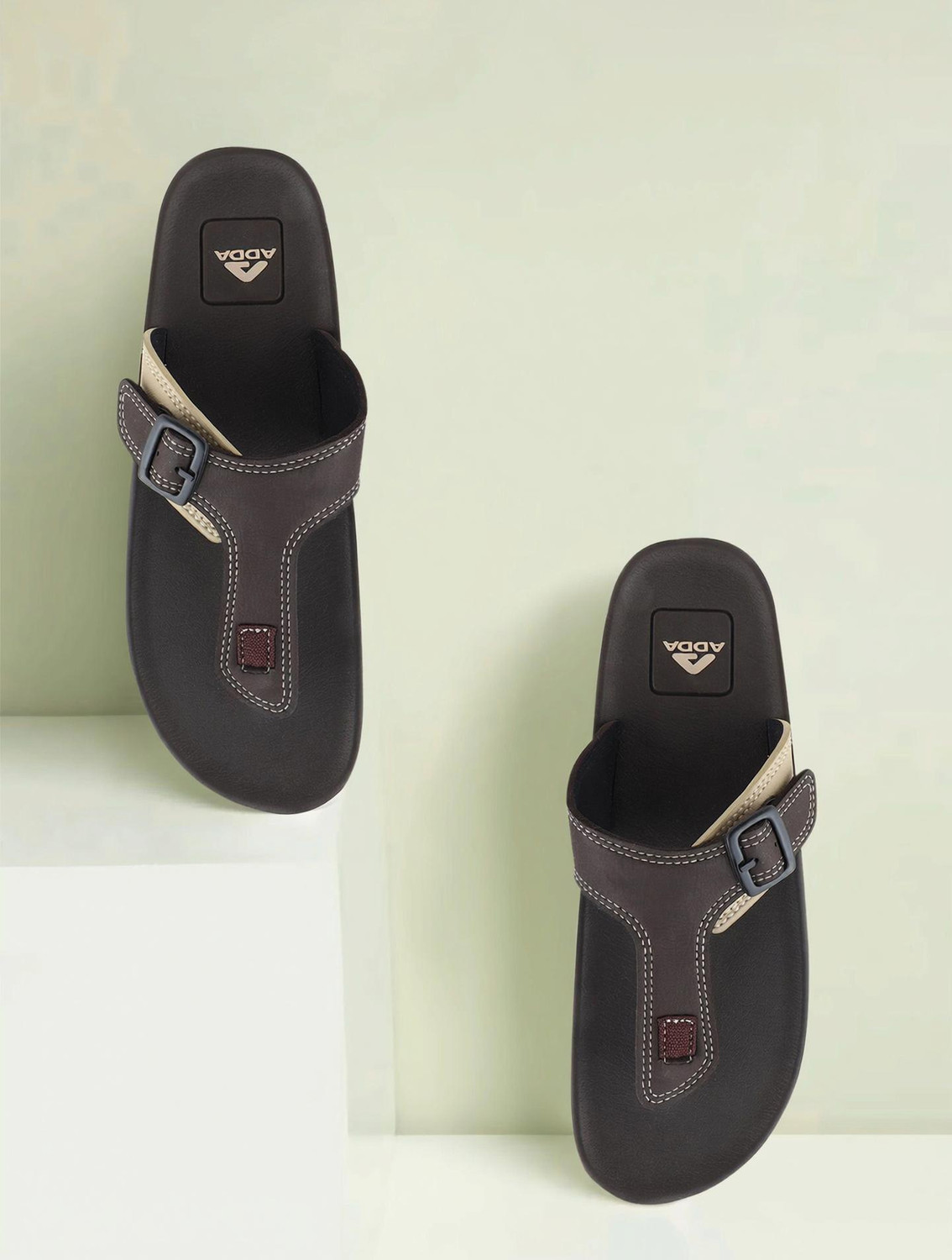 Flip Flops  (Brown, Beige 8)