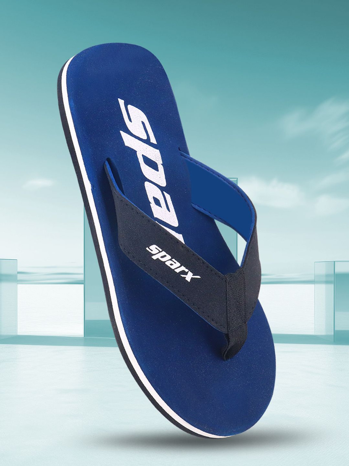 Image of Sparx Men Flip Flops (Navy, Blue , 12)