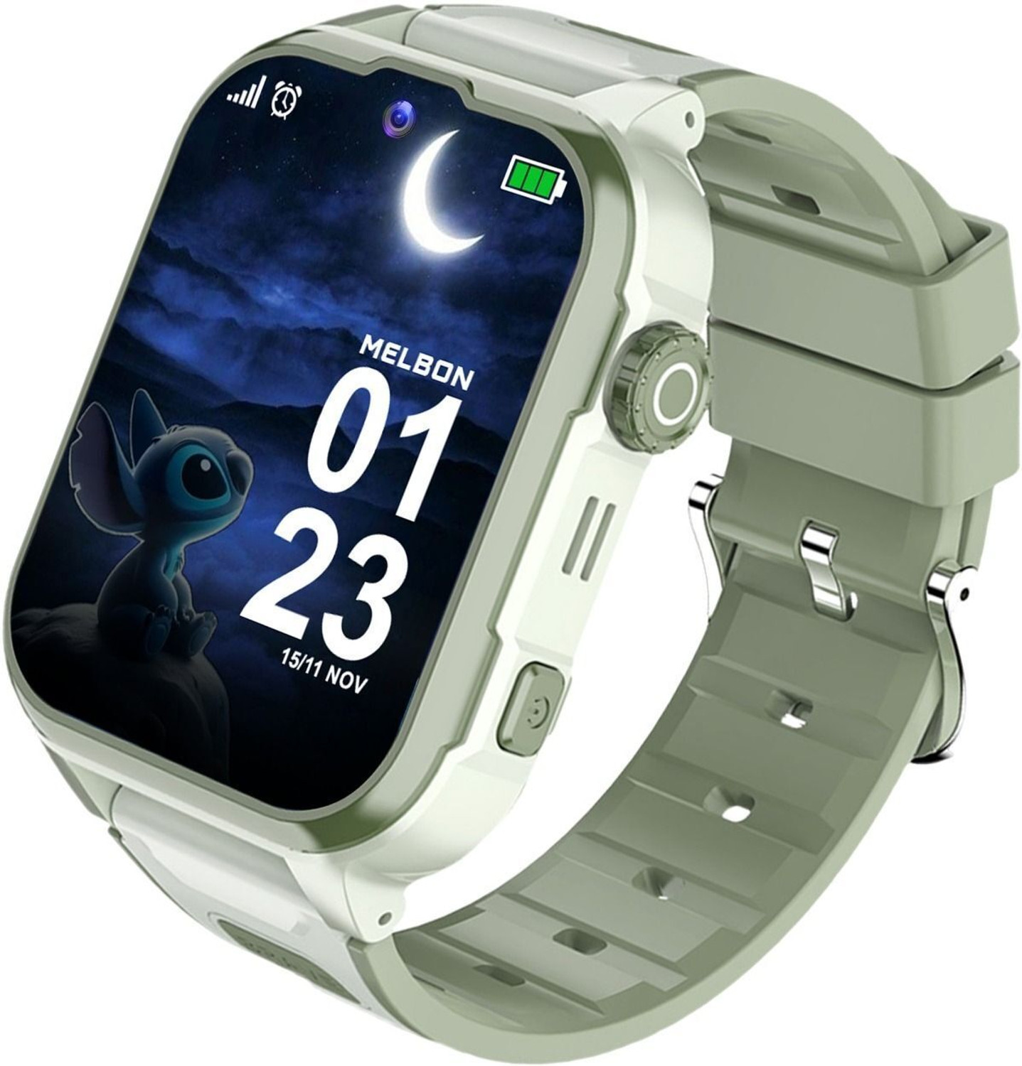 Image of Melbon 4G SmartWatch Specially for girls' safety & Kids GPS Tracker SOS Call Video Call Smartwatch (Green Strap, Free Size)