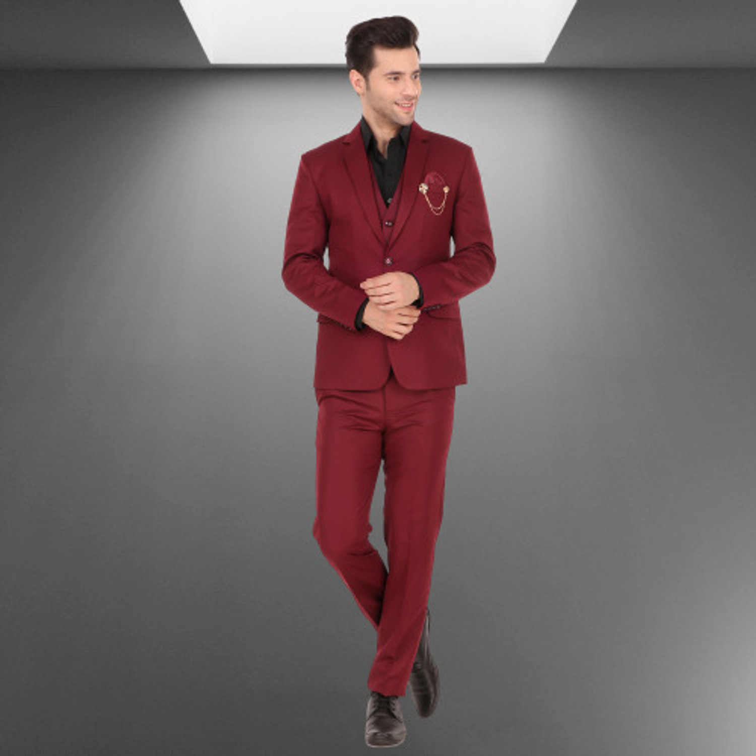 Image of Crocks Club 3 PIECE SUIT SET COAT PAINT & WAISTCOAT SET Solid Men Suit