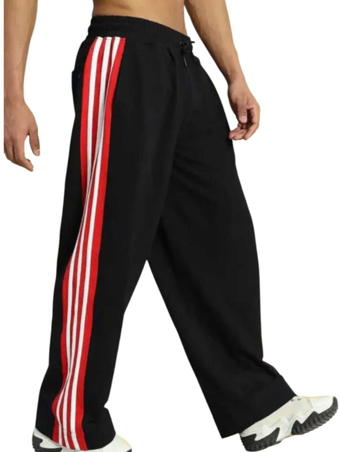 Image of Wanchha Fashion Men Solid, Striped Grey Track Pants