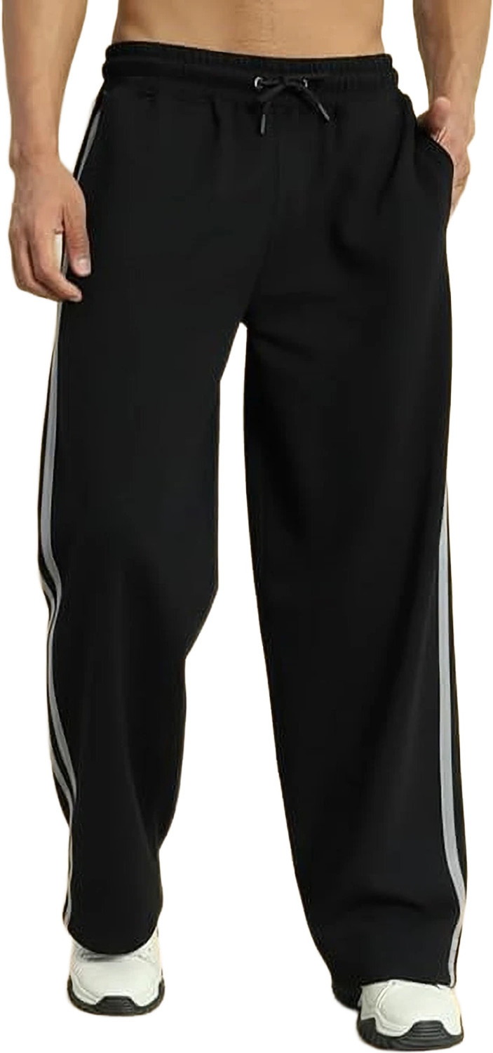 Image of Wanchha Fashion Men Solid, Striped Grey Track Pants