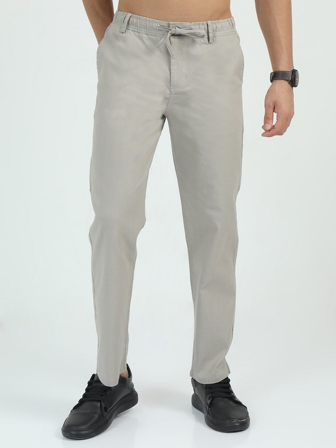 Bellaciao Relaxed Men Grey Trousers – ₹648, 19% Off