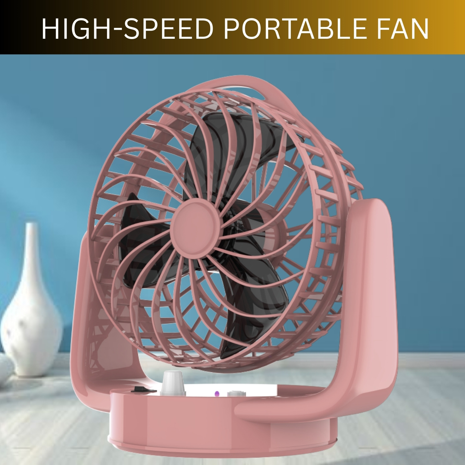 Image of DIGITRENDS Portable table Fan,Powerful desk Fan 1200 mah for kitchen indoor and outdoor table fan display Rechargeable Fan (White)