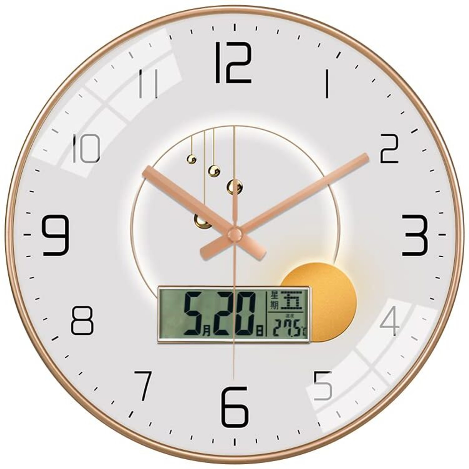 Star Work Analog-Digital 67 cm X 32.5 cm Wall Clock